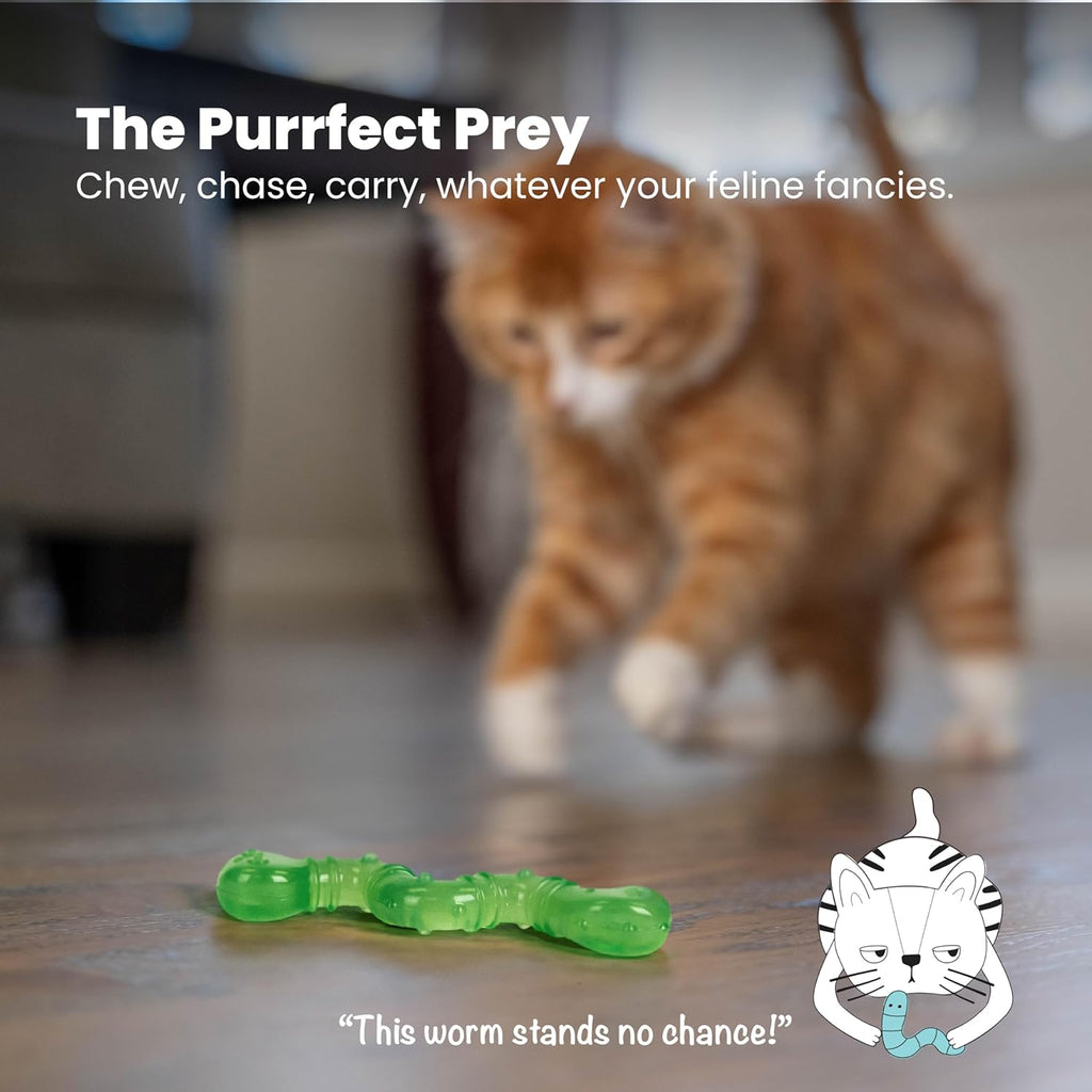 Catstages Orkakat Wiggle Worm Dental Catnip Cat | PetNestUK