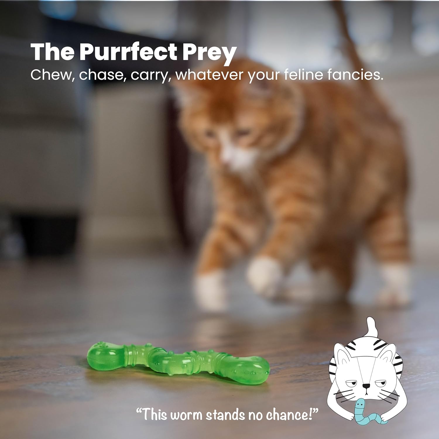Catstages Orkakat Wiggle Worm Dental Catnip Cat | PetNestUK