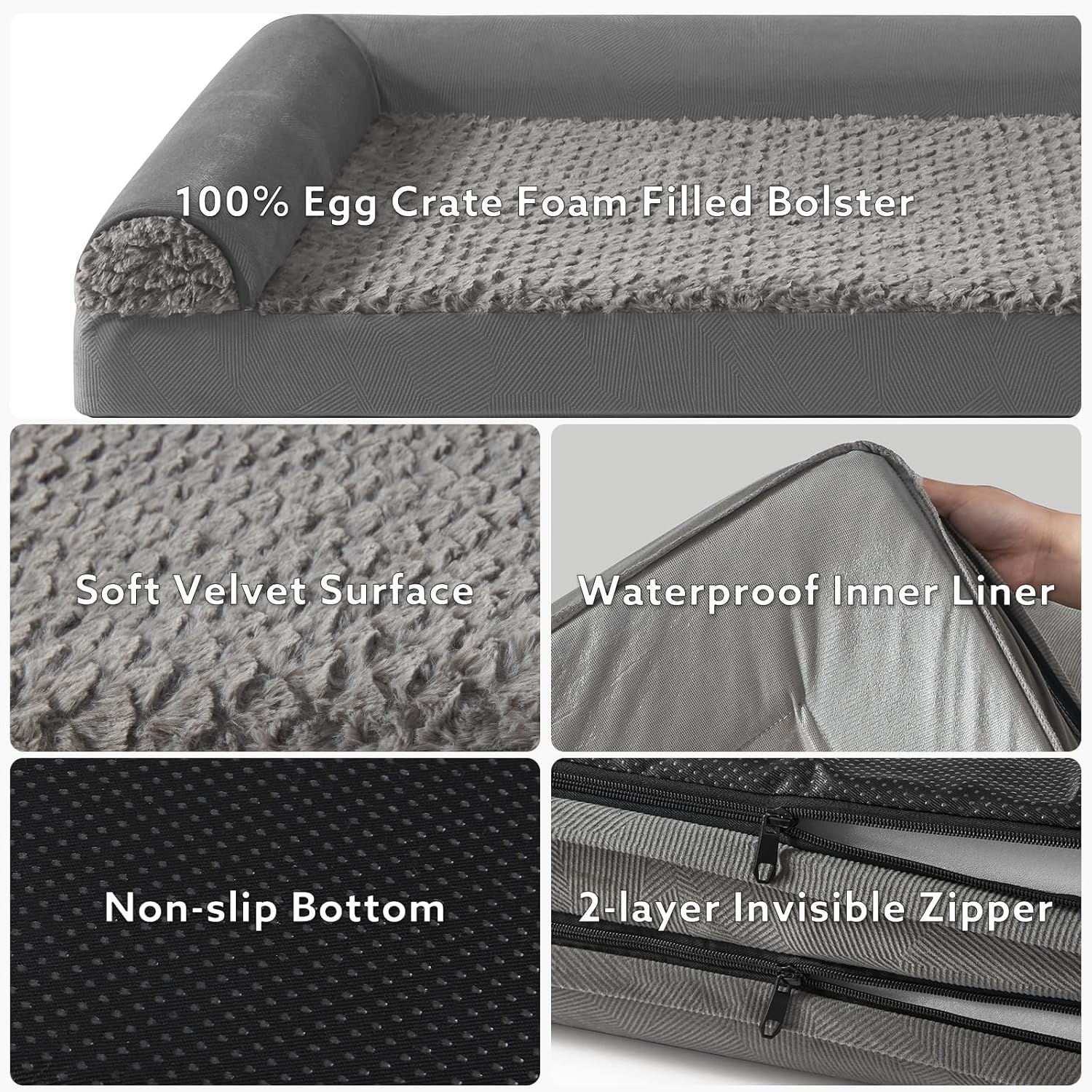 FURTIME Large Dog Bed(89 x 64cm), Orthopedic | PetNestUK