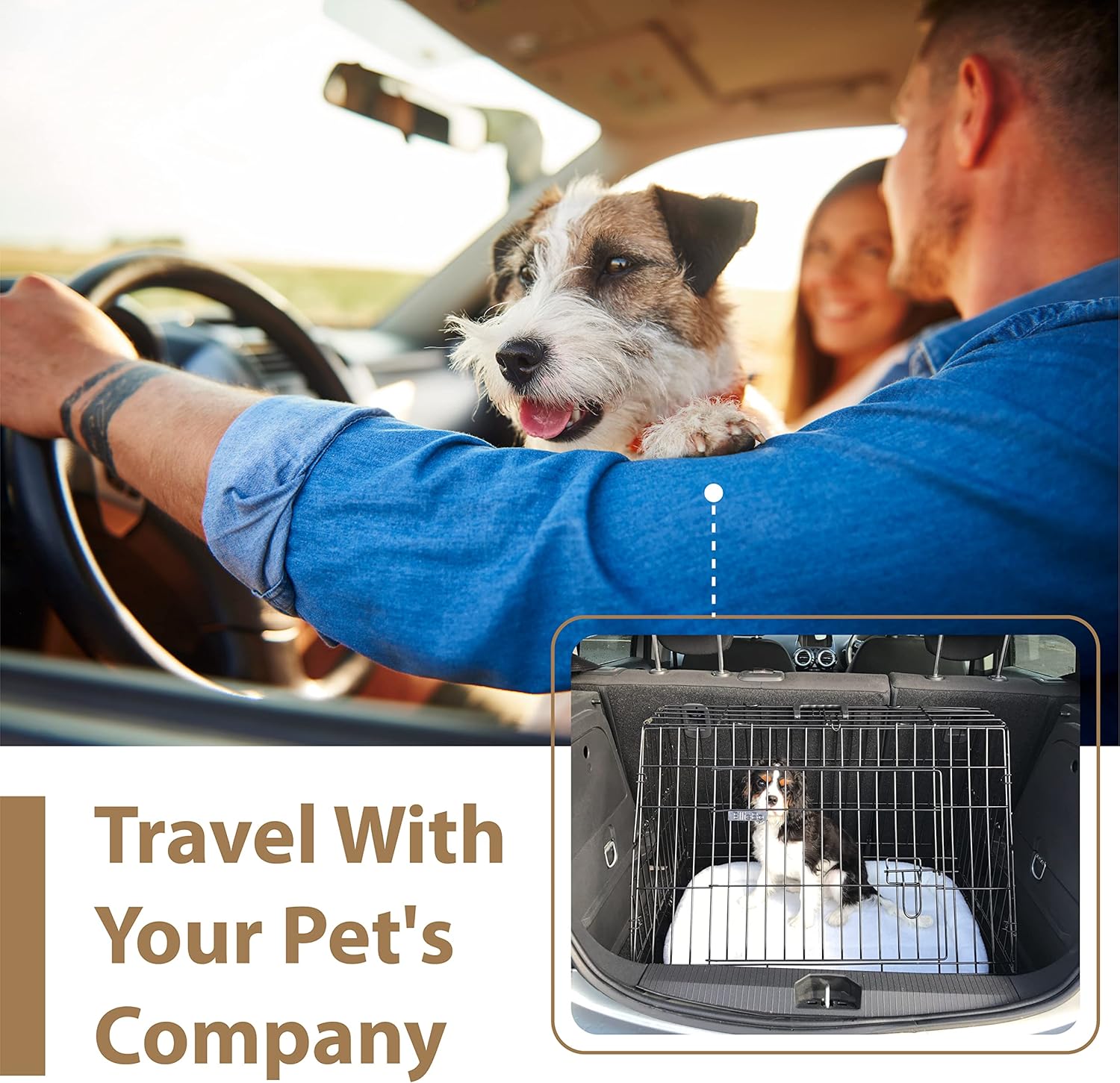 Ellie-Bo Standard Folding 2-Door Dog Cage/Crate | PetNestUK