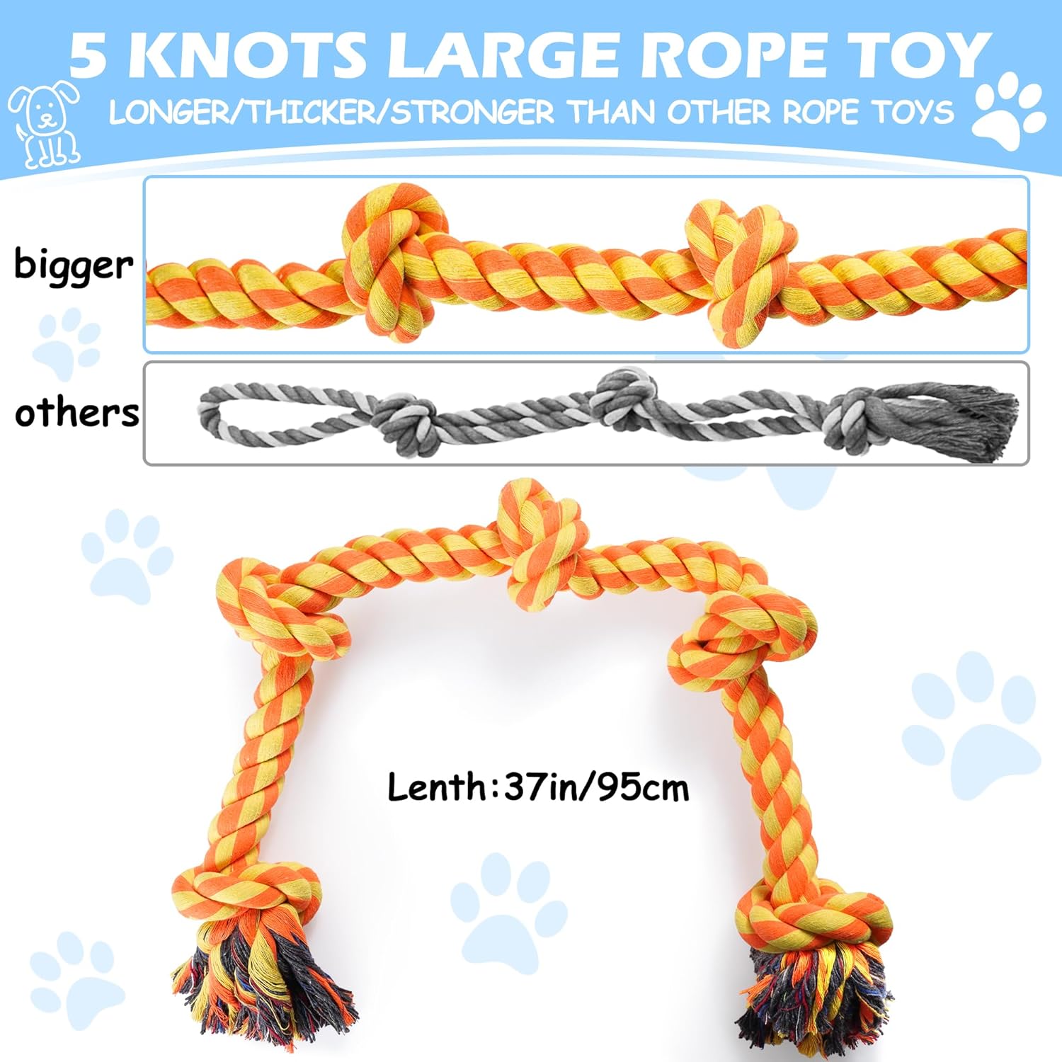 Aitmexcn Dog Rope Toys for Large Medium Dog | PetNestUK