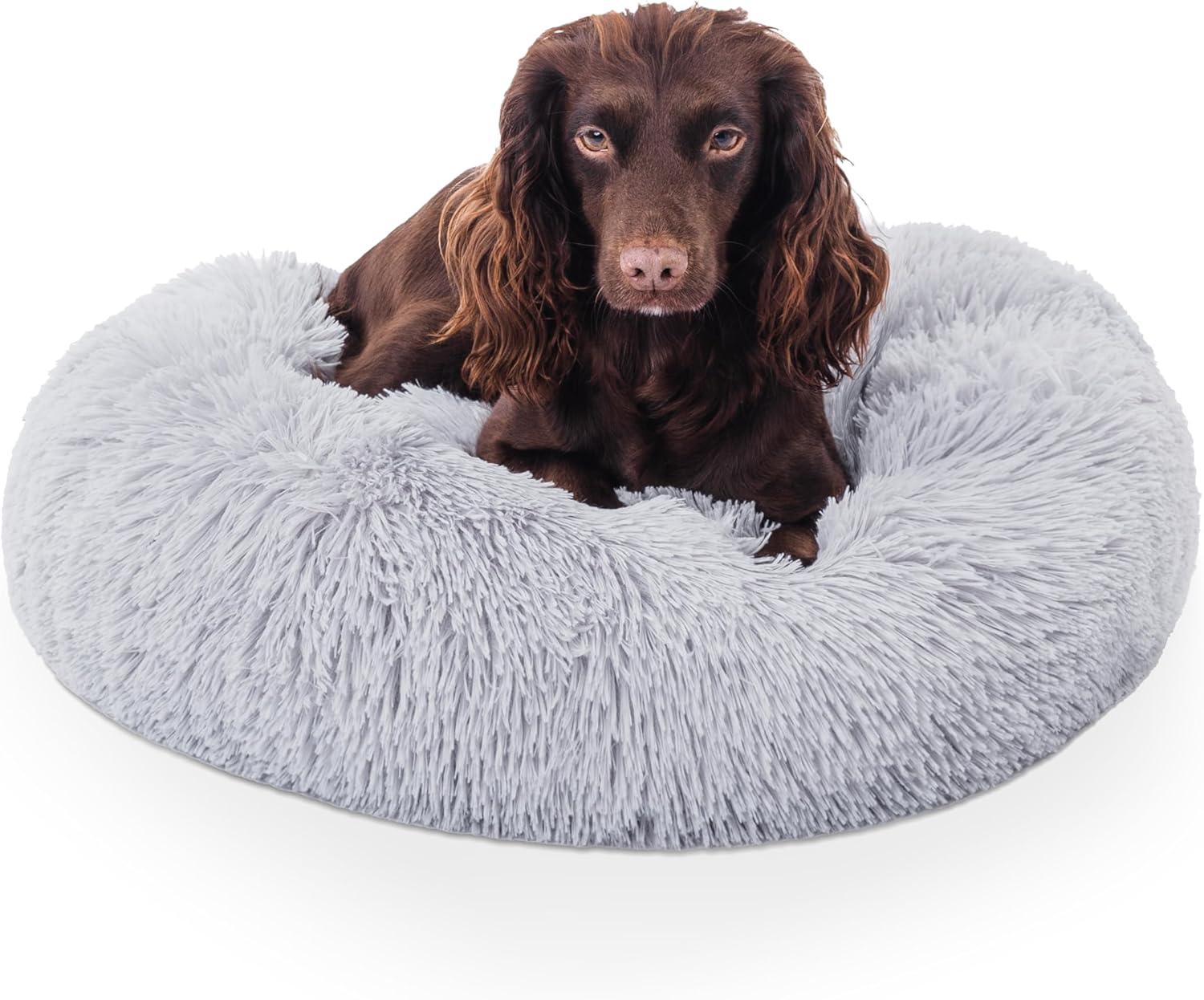 Woof & Whiskers Donut Beds For Dogs Grey Dog Bed | PetNestUK