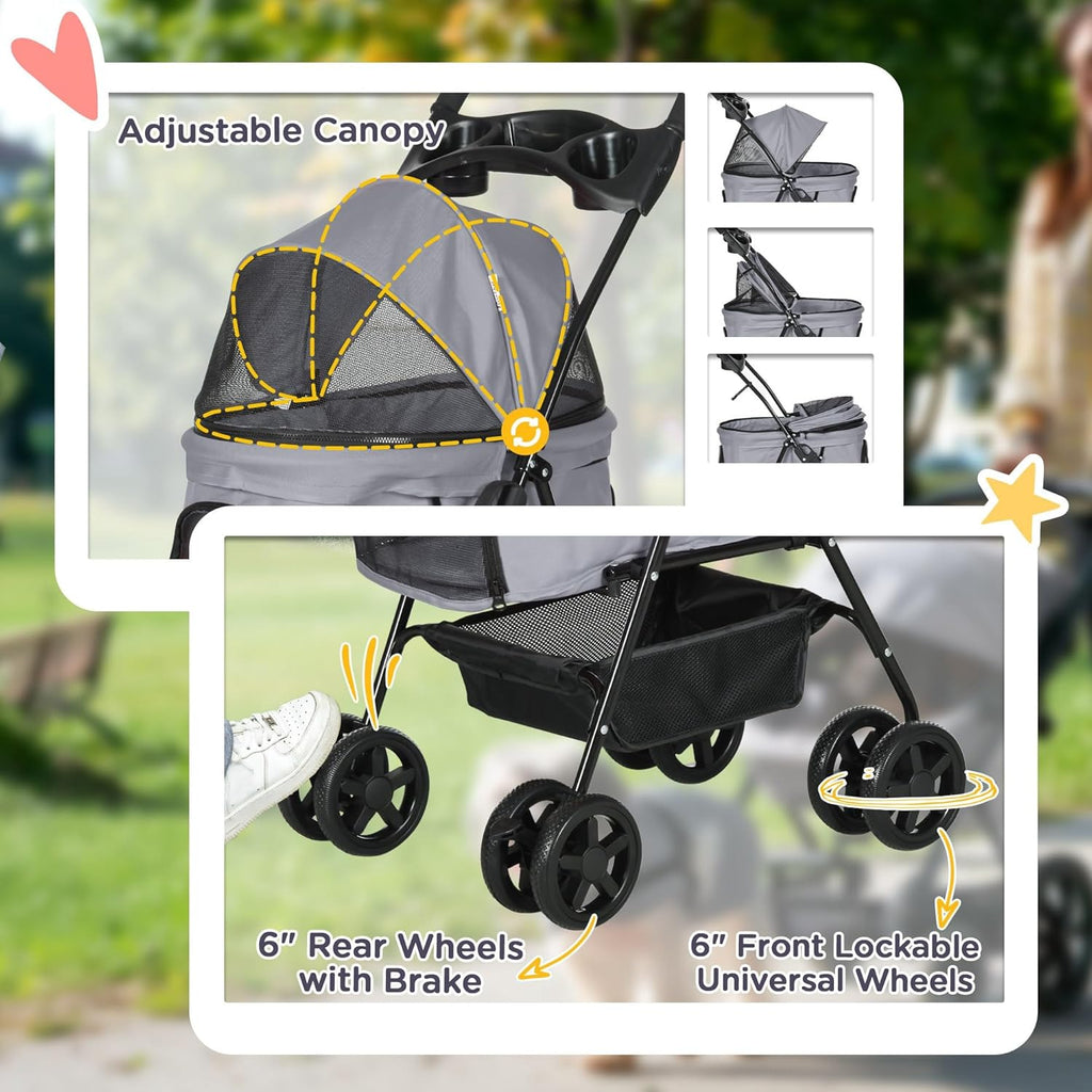 PawHut Dog Pram Dog Stroller Foldable Pet | PetNestUK
