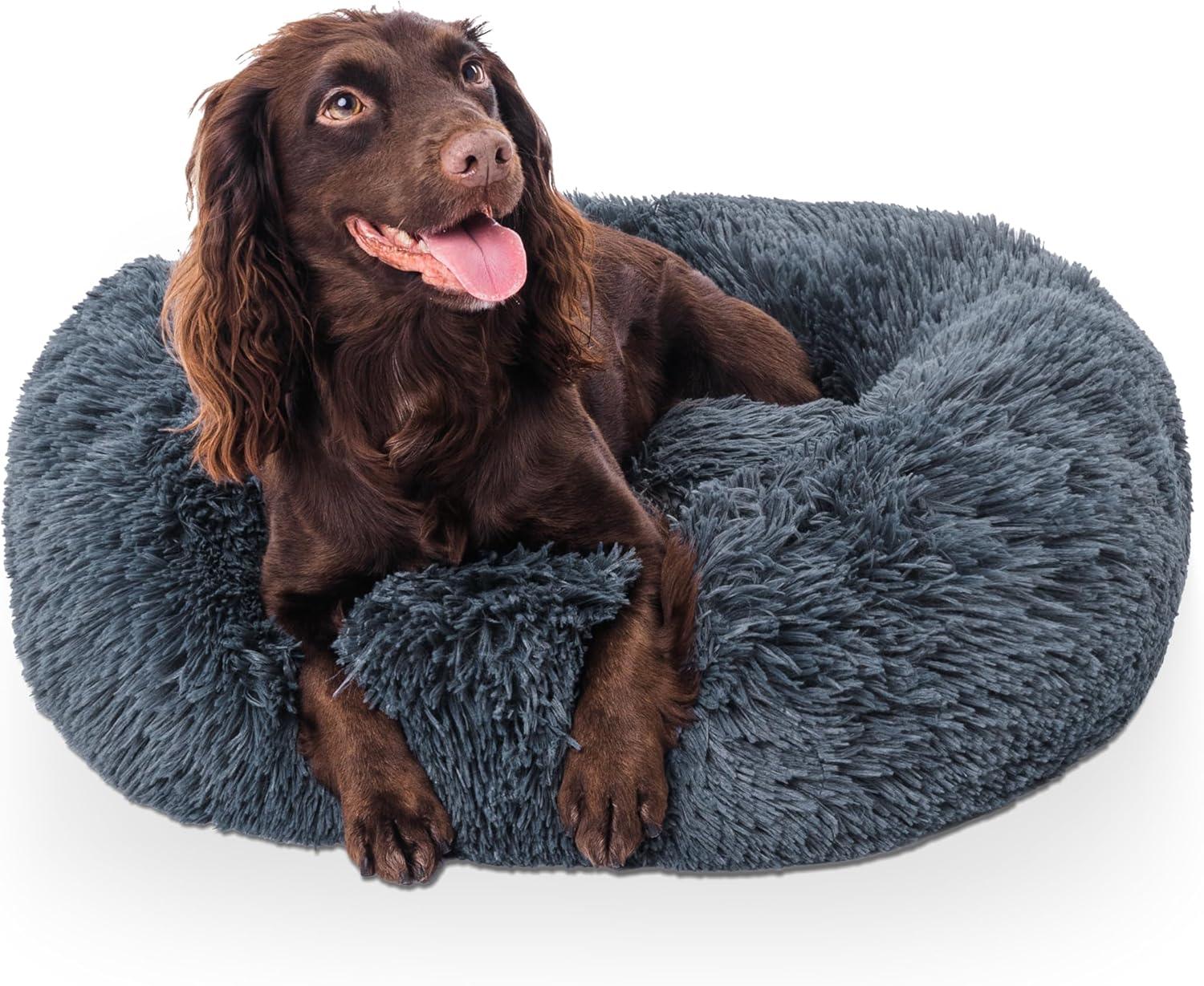 Woof & Whiskers Donut Beds For Dogs Grey Dog Bed | PetNestUK