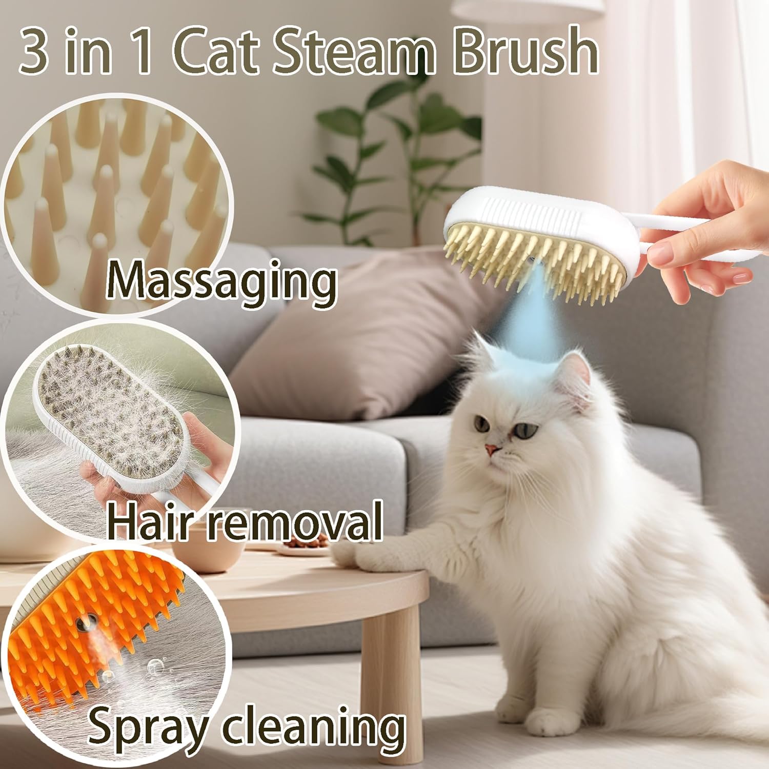 Cat Steam Brush for Shedding Cloud Care Cat | PetNestUK