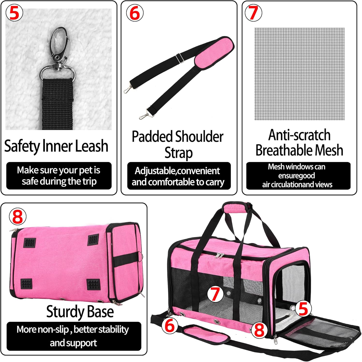 Soft Sided Foldable Cat/Dog/Pet Carrier Bag, | PetNestUK