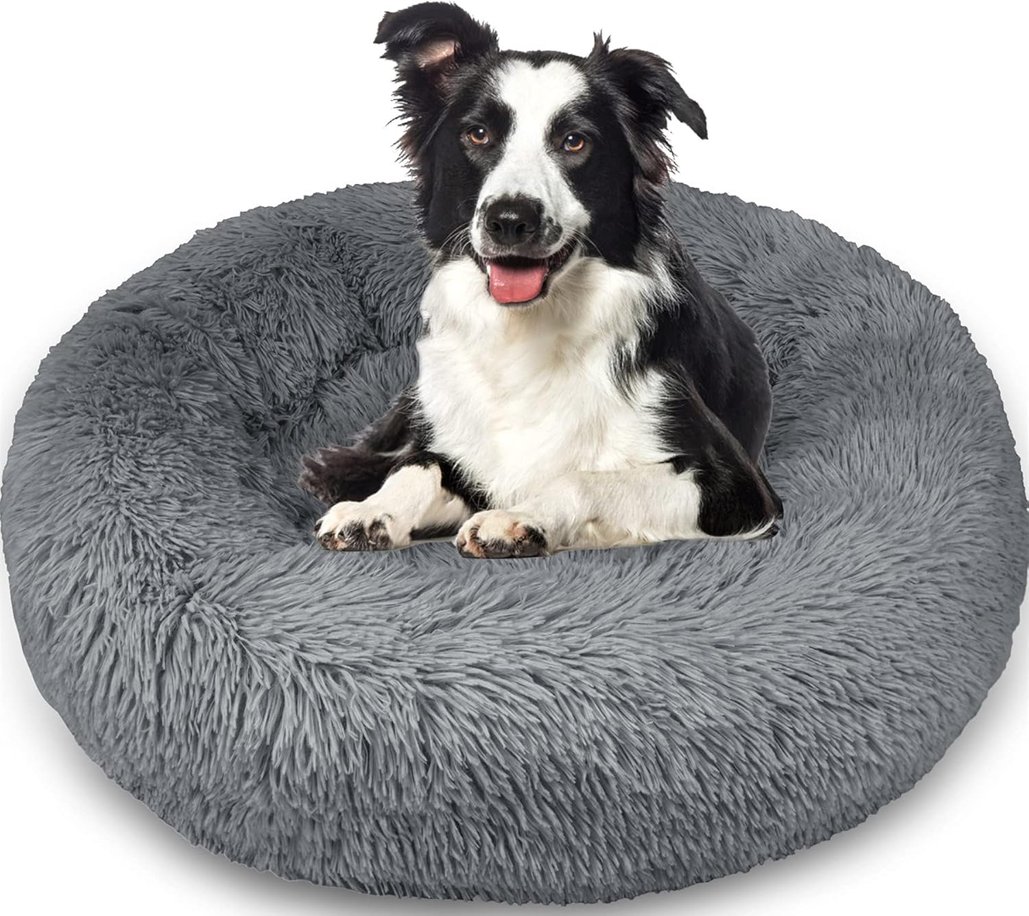 Enjamoy Plush Donut Dog Bed, Calming Round Dog | PetNestUK