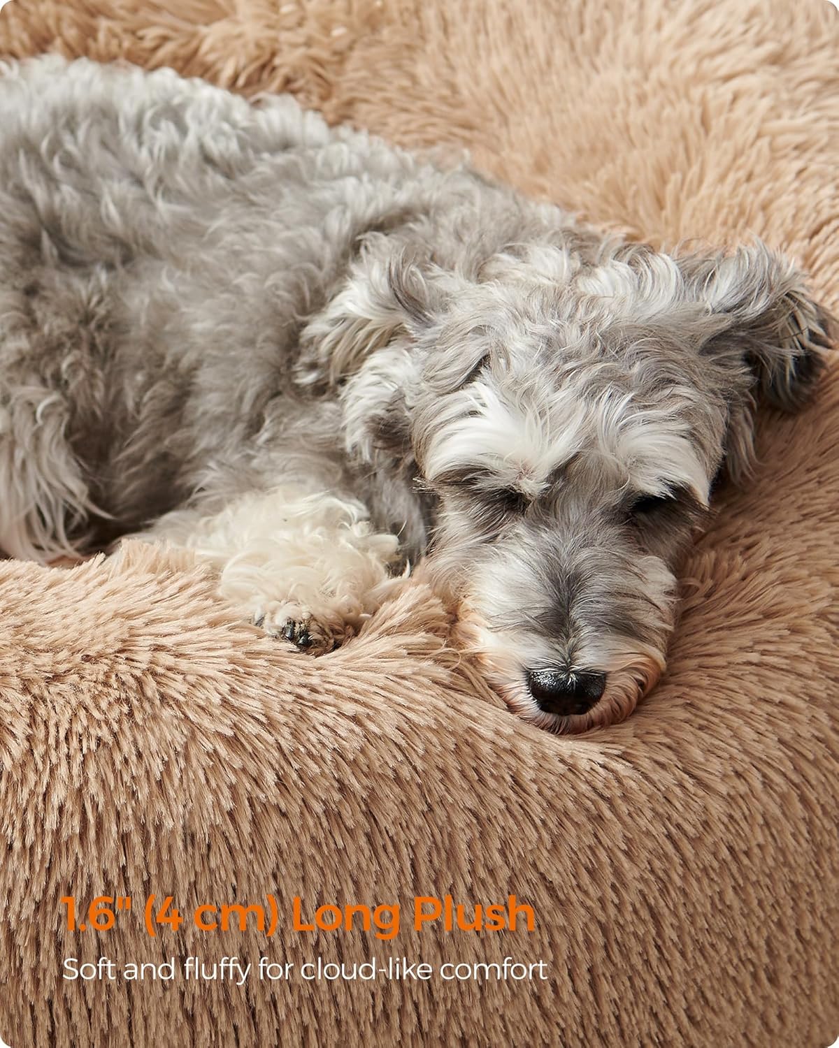 Feandrea Plush Donut Pet Bed with Centre Cushion