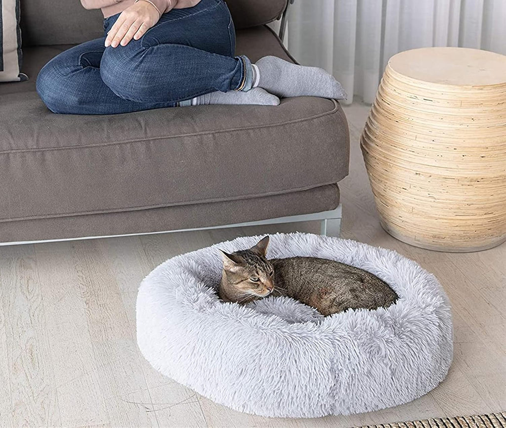 Enjamoy Plush Donut Dog Bed, Calming Round Dog | PetNestUK