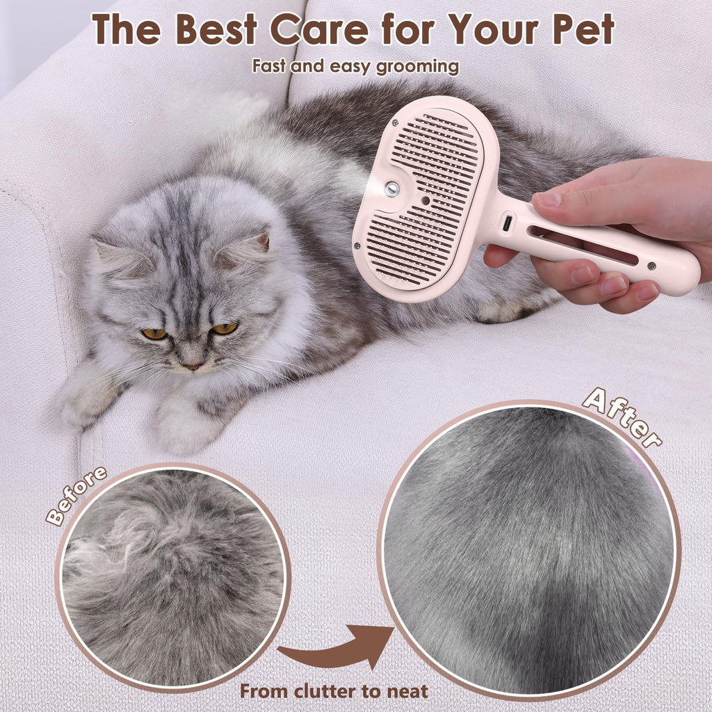 Pet Steam Brush for Dogs & Cats Hair Shedding | PetNestUK