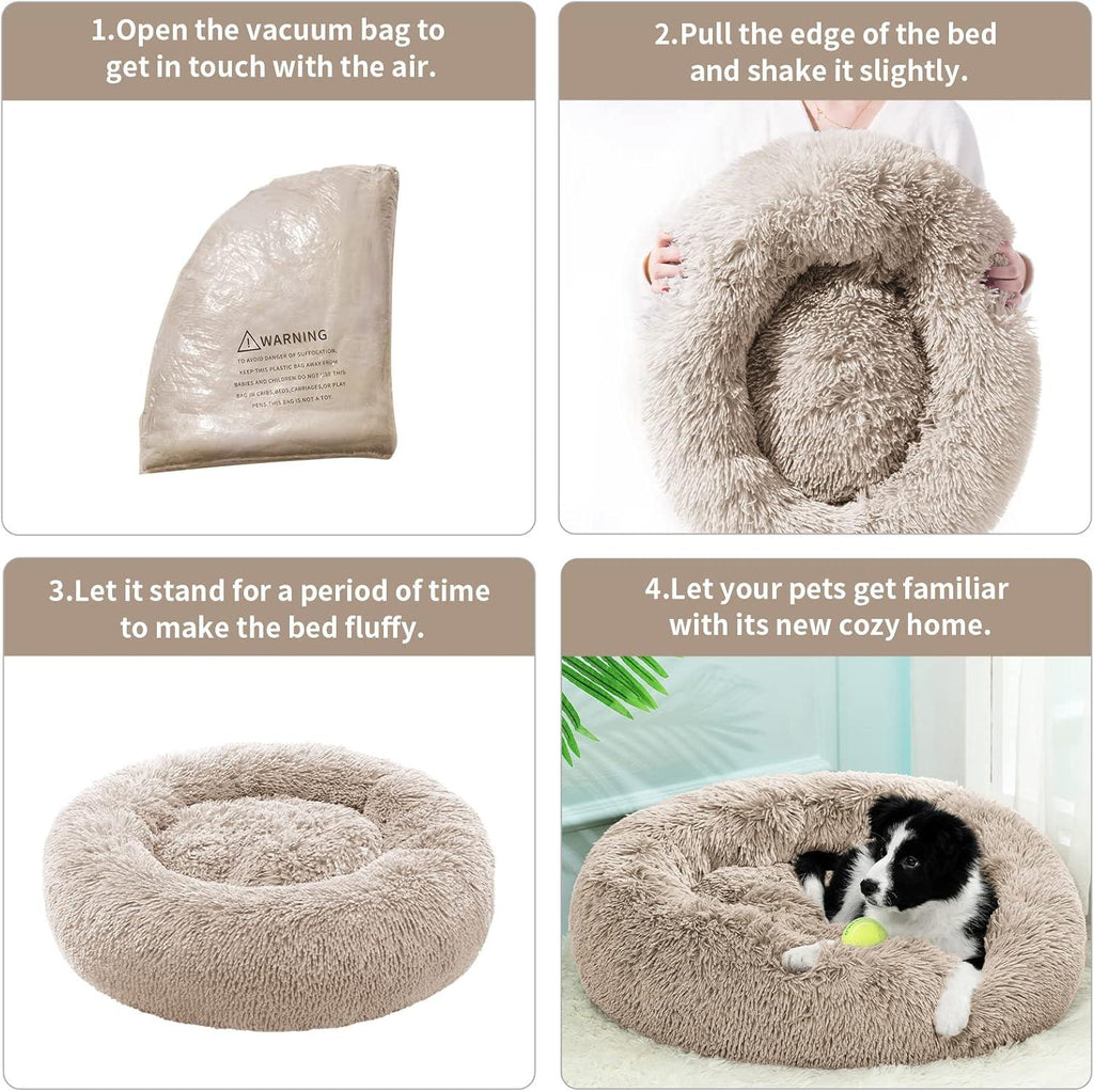 YOJOGEE Faux-Fur Donut Pet Bed