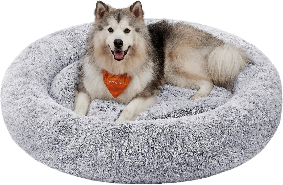 Feandrea Plush Donut Bed for Dogs and Cats