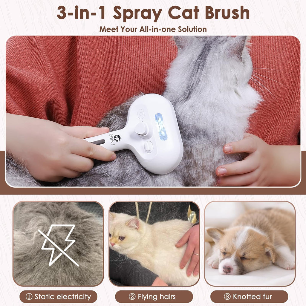Pet Steam Brush for Dogs & Cats Hair Shedding | PetNestUK