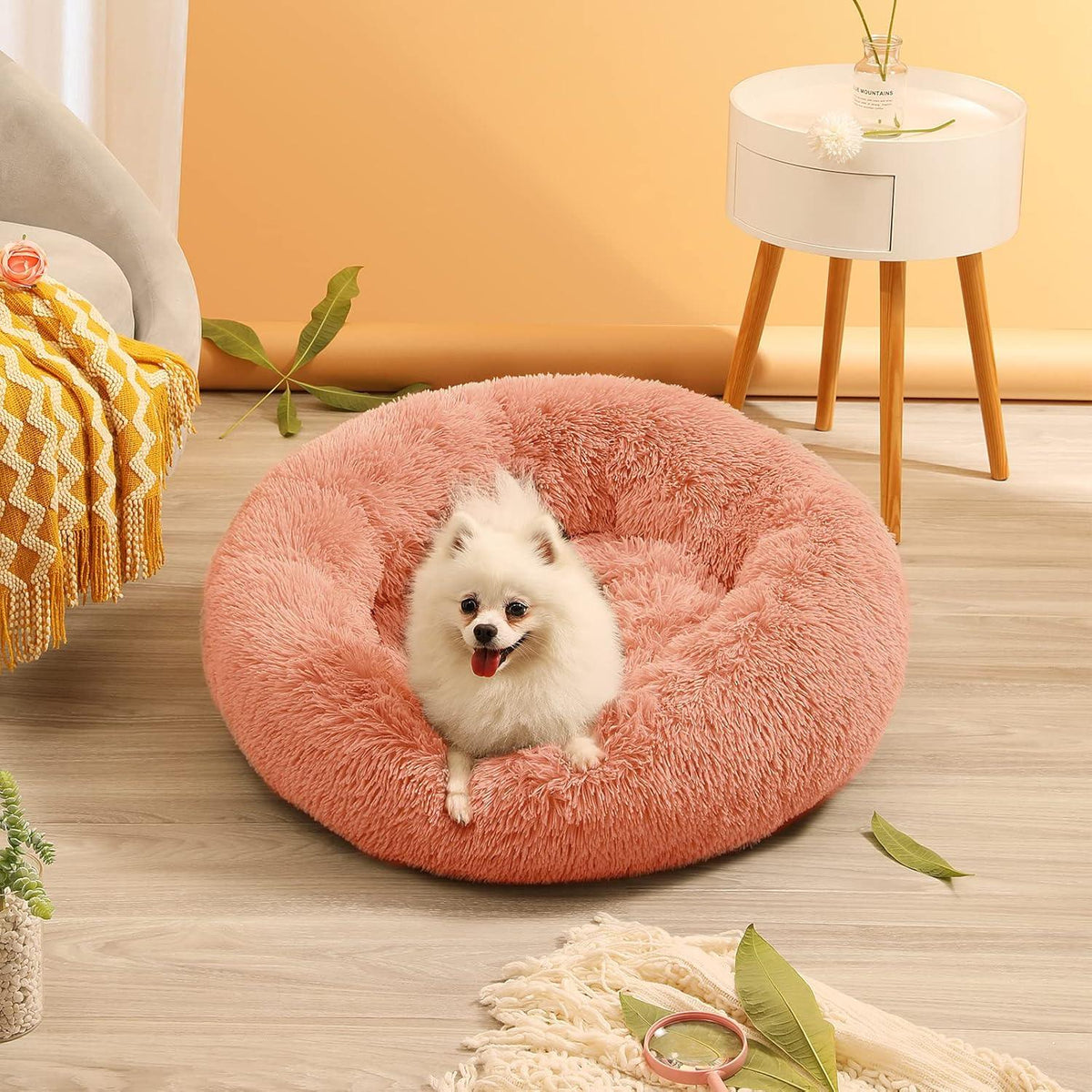 YOJOGEE Faux-Fur Donut Pet Bed