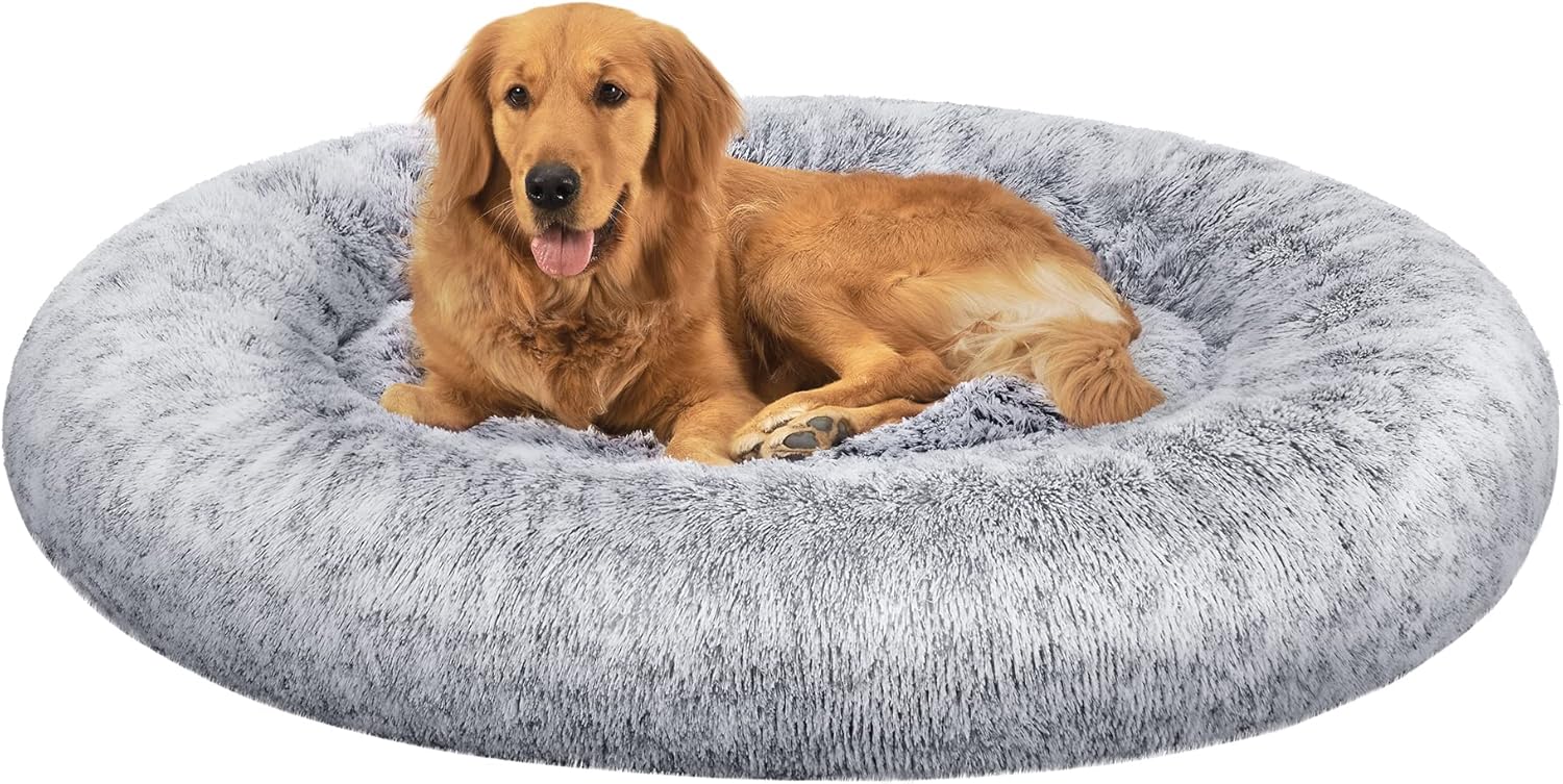 Feandrea Dog Bed, Donut Cat Bed, Fluffy Calming | PetNestUK