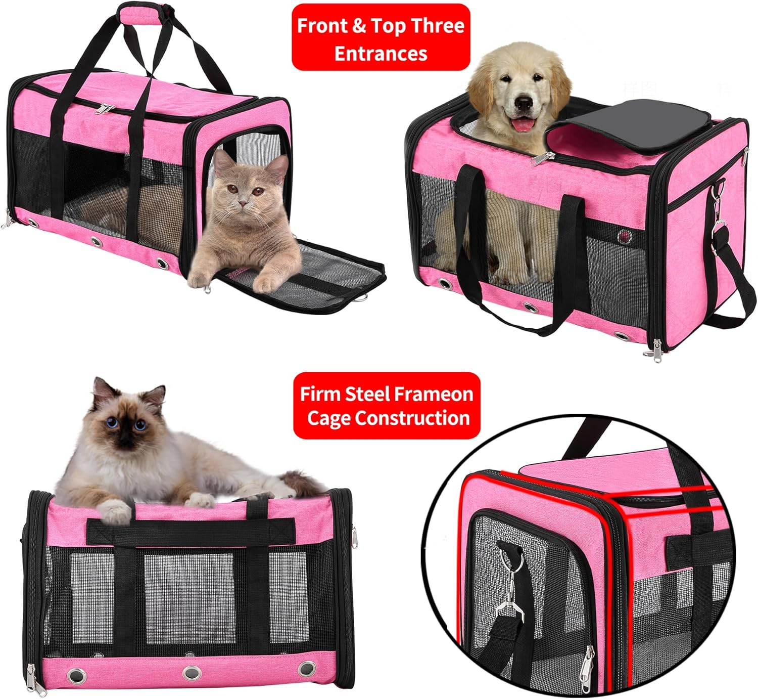 Soft Sided Foldable Cat/Dog/Pet Carrier Bag, | PetNestUK