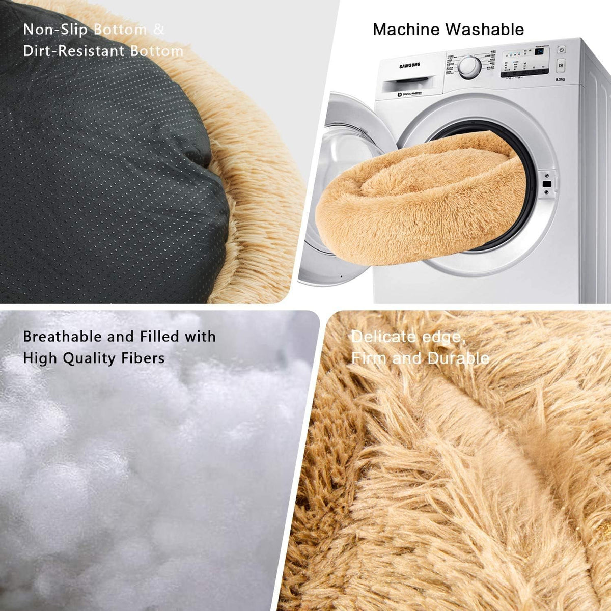 MFOX Faux-Fur Donut Pet Bed