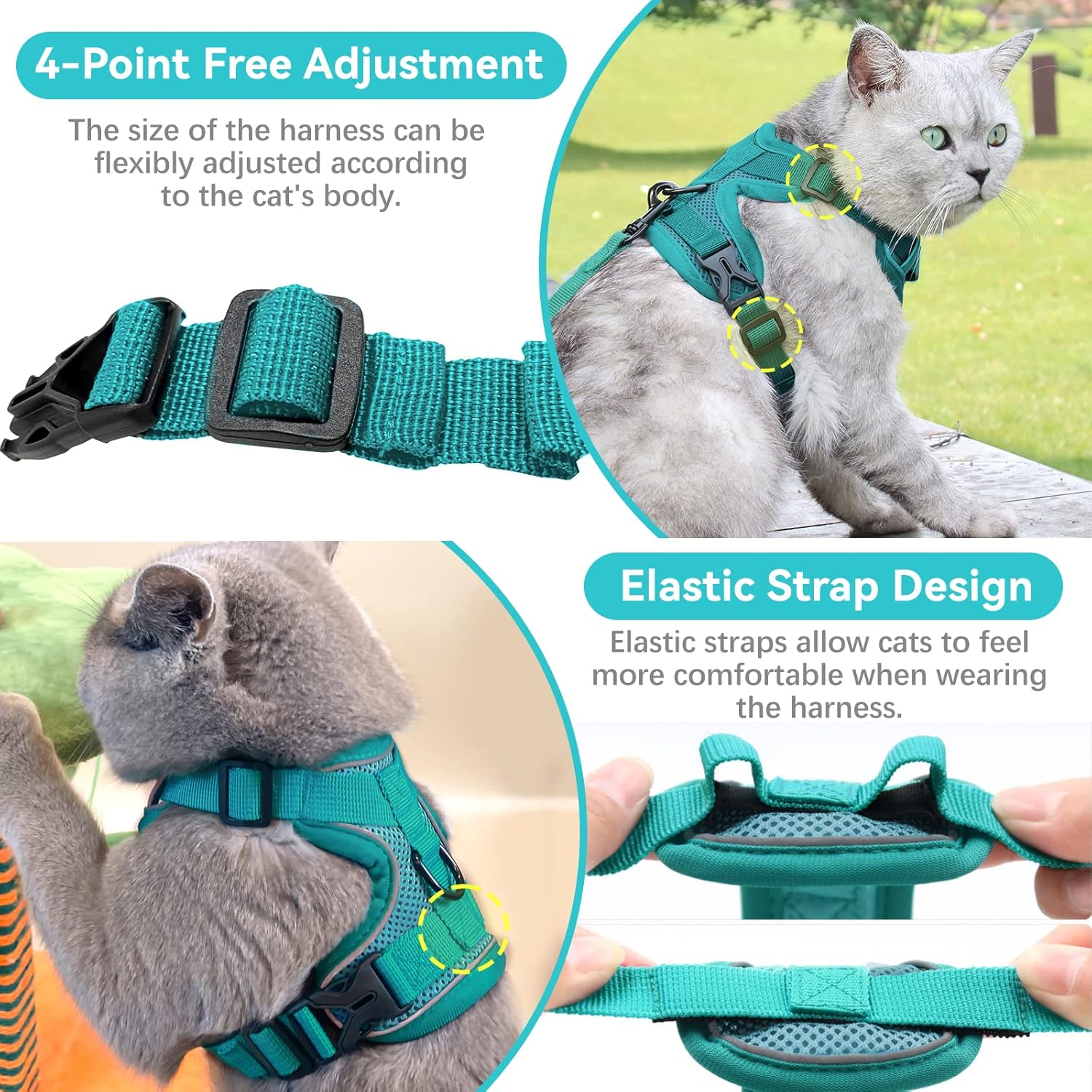Cat Harness and Lead Set, Adjustable Kitten | PetNestUK