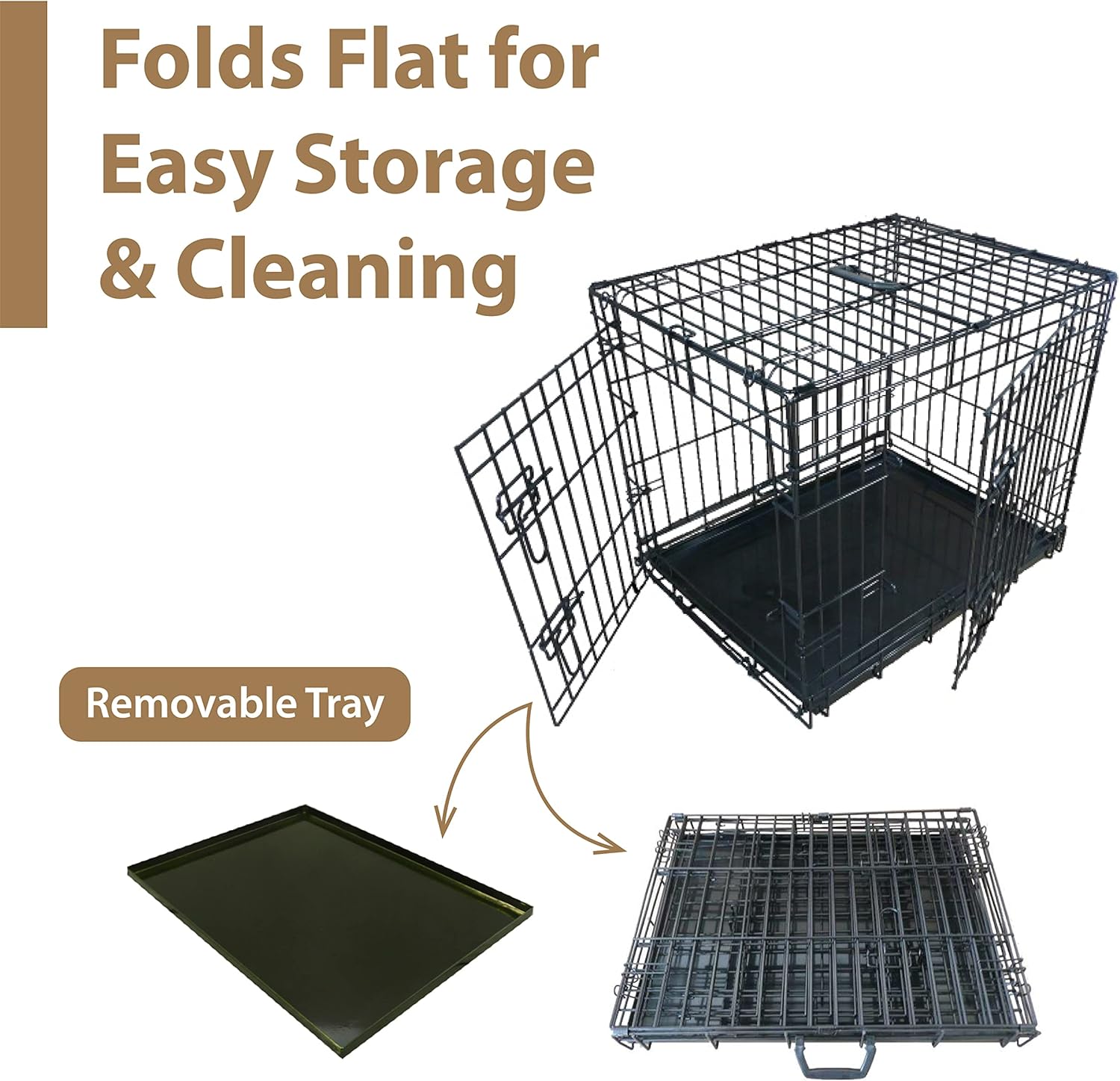 Ellie-Bo Standard Folding 2-Door Dog Cage/Crate | PetNestUK