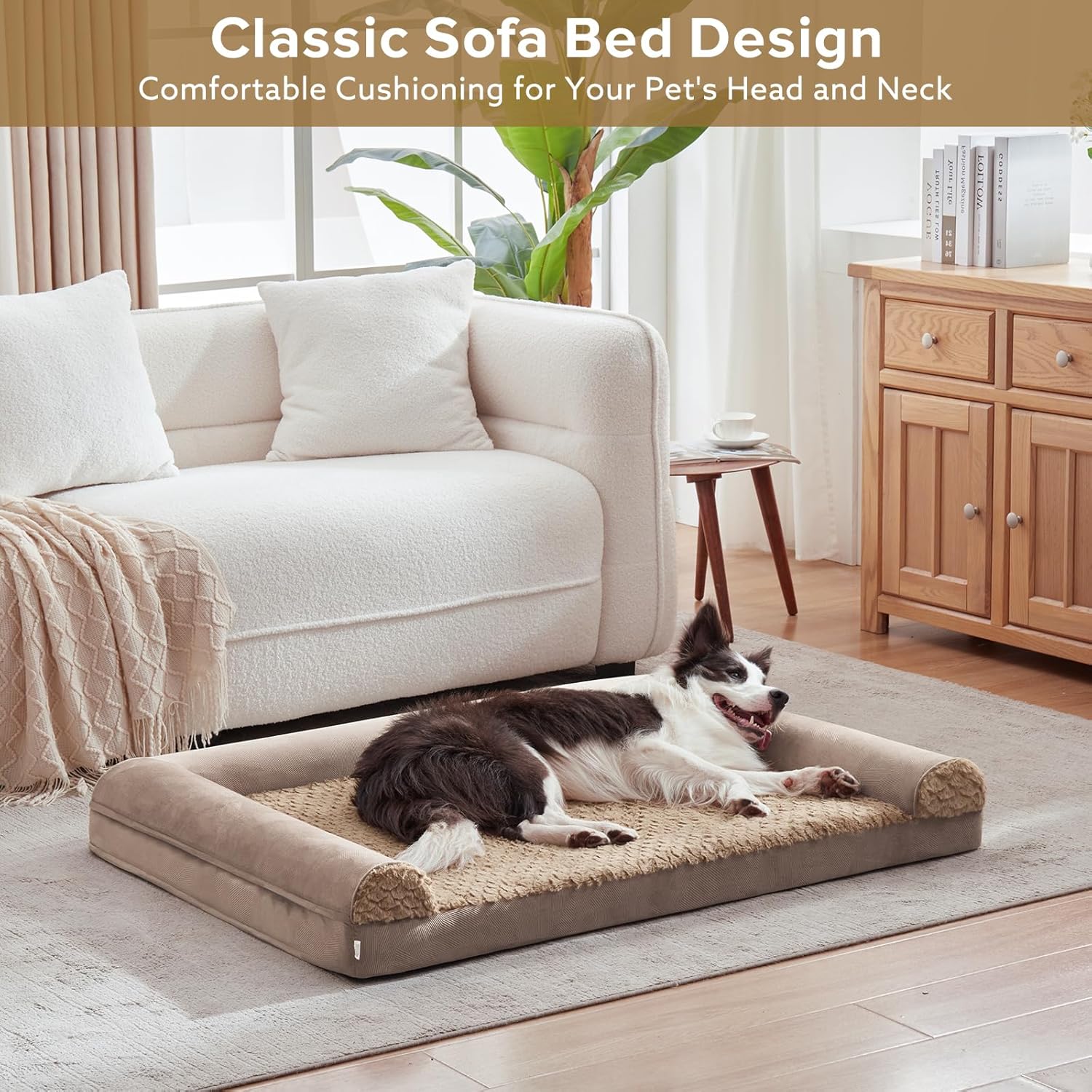 FURTIME Large Dog Bed(89 x 64cm), Orthopedic | PetNestUK