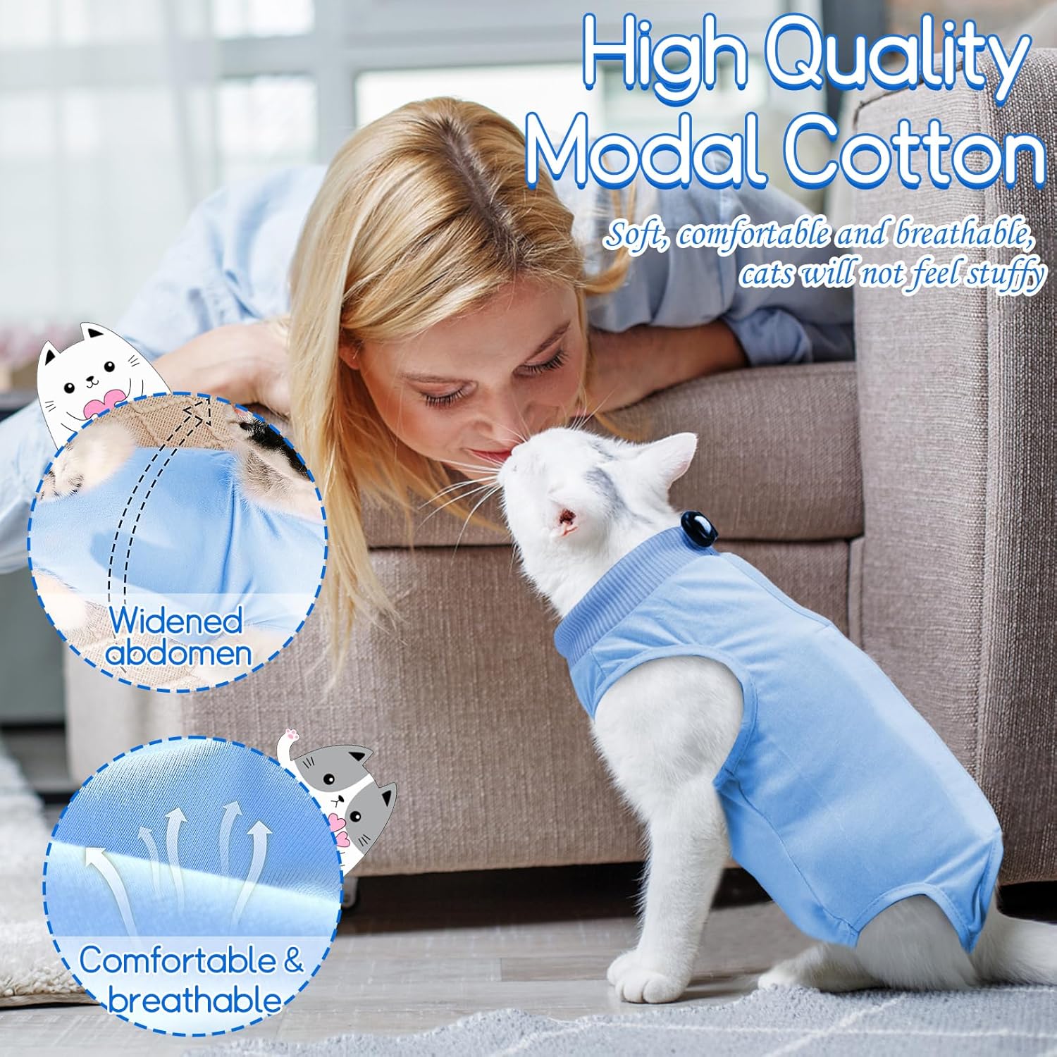 2PCS Cat Professional Recovery Suit, | PetNestUK