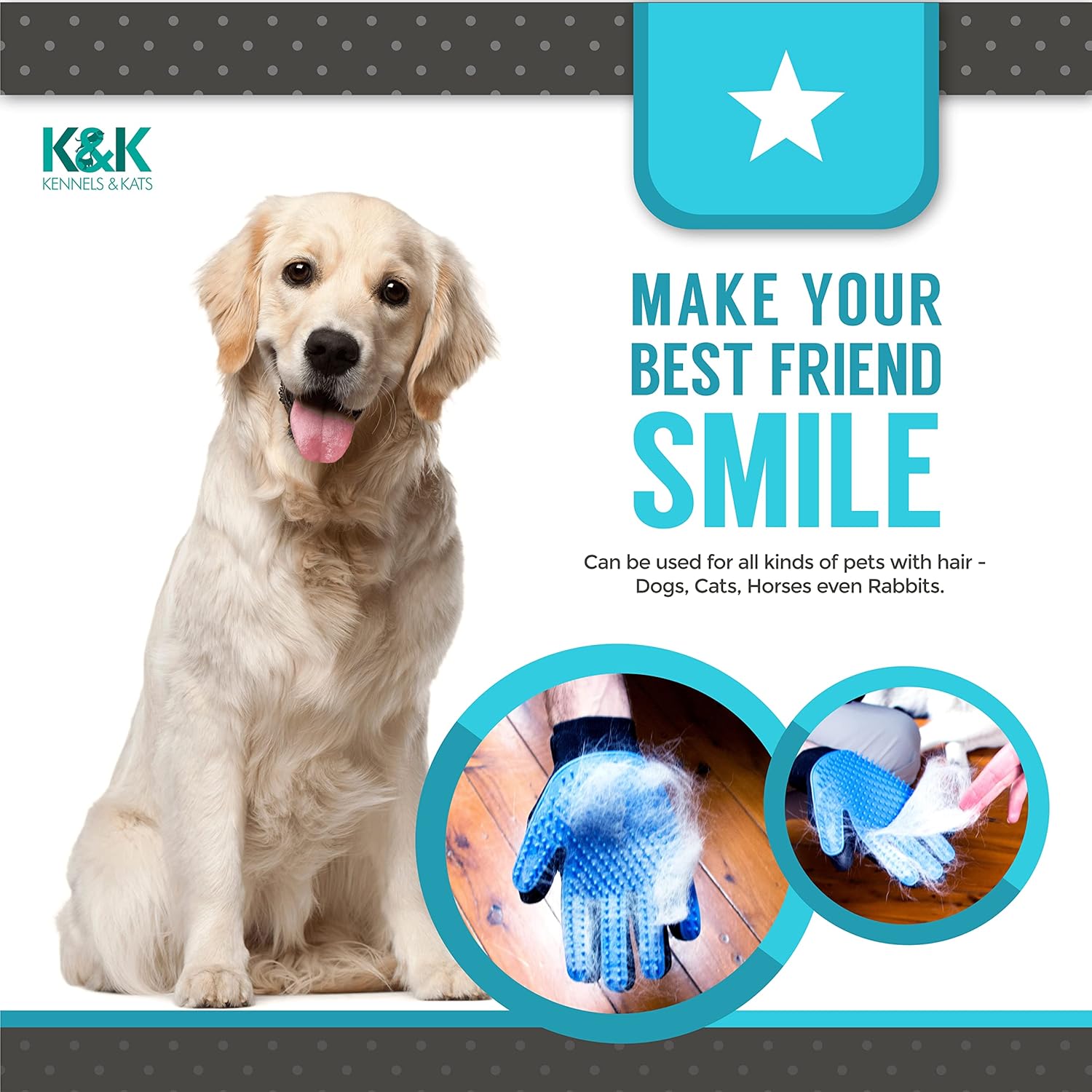 KENNELS & KATS Pet Grooming Glove | PetNestUK