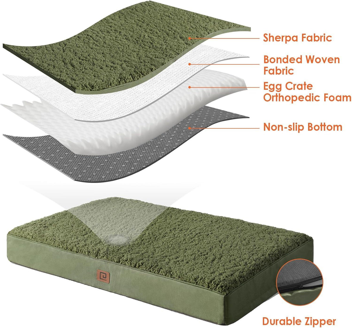 EHEYCIGA Foam Dog Mattress with Removable Cover