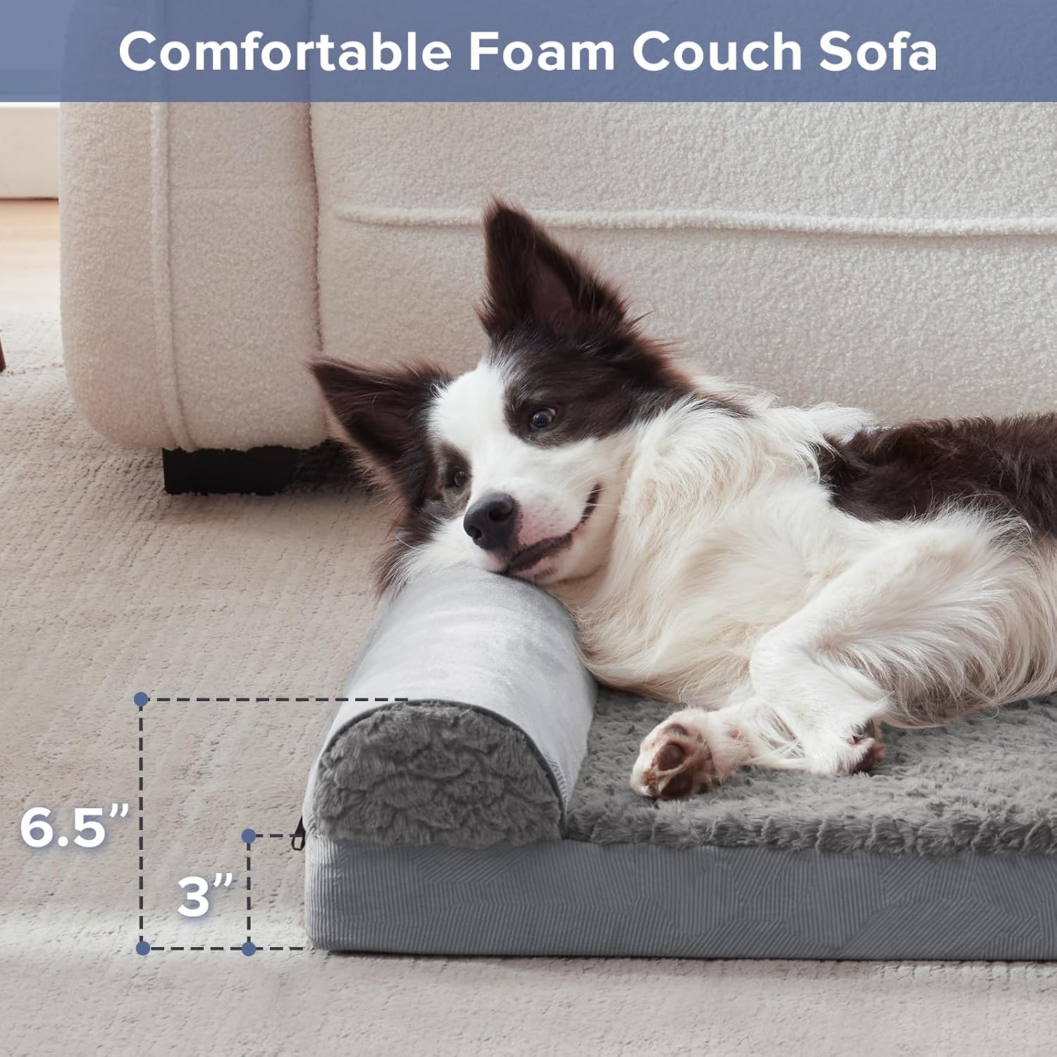 FURTIME Large Dog Bed(89 x 64cm), Orthopedic | PetNestUK