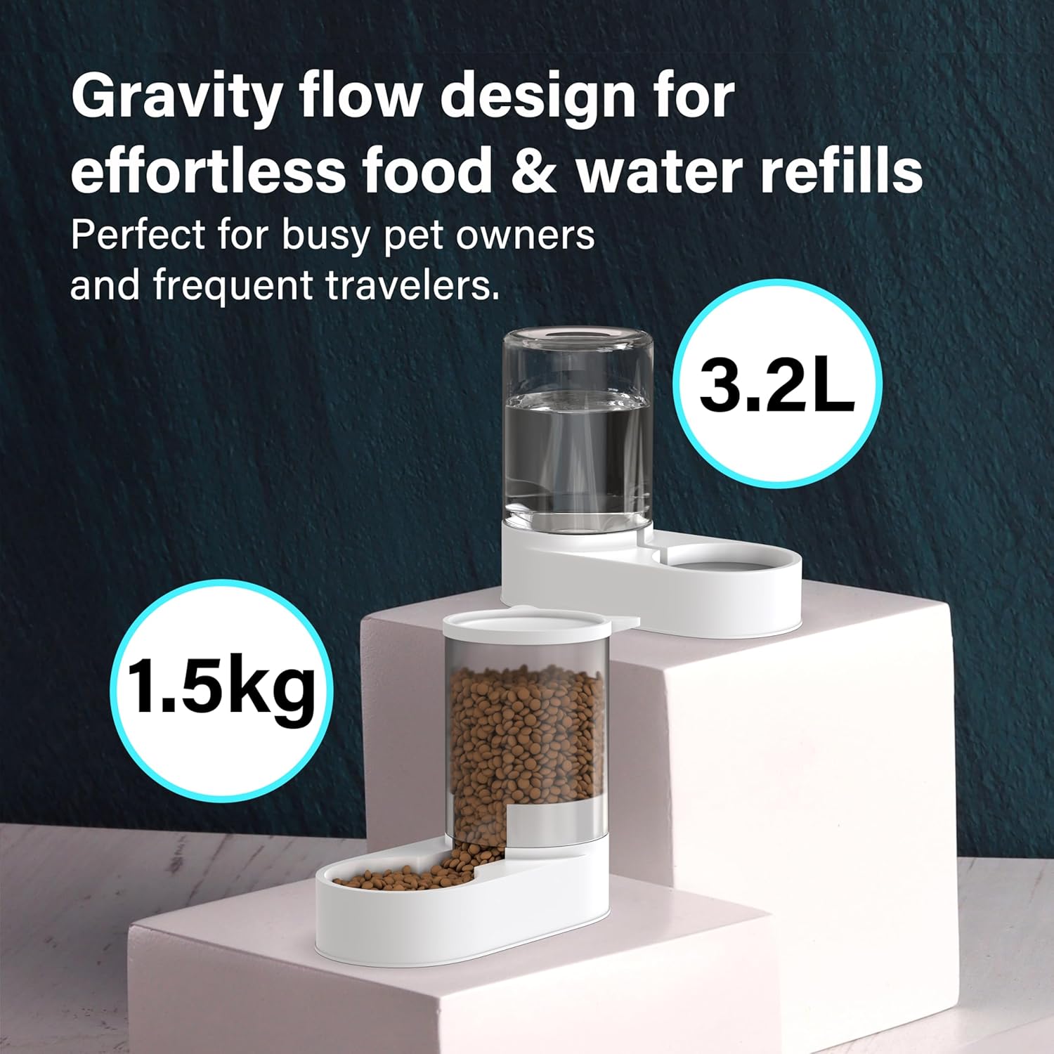 Automatic Food Feeder and Waterer Set 3.2L, 2 | PetNestUK