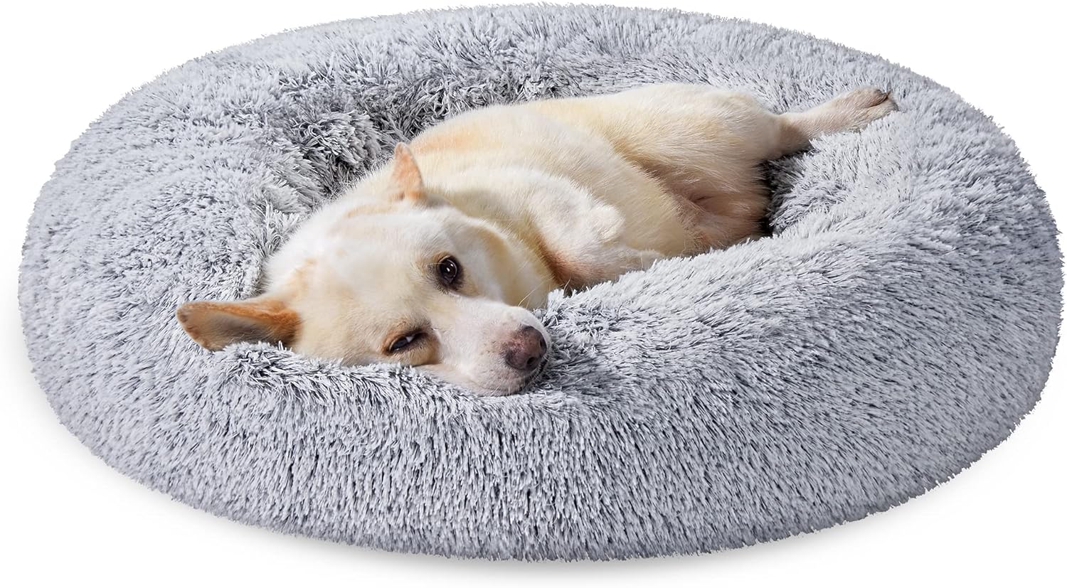 Feandrea Dog Bed, Donut Cat Bed, Fluffy Calming | PetNestUK