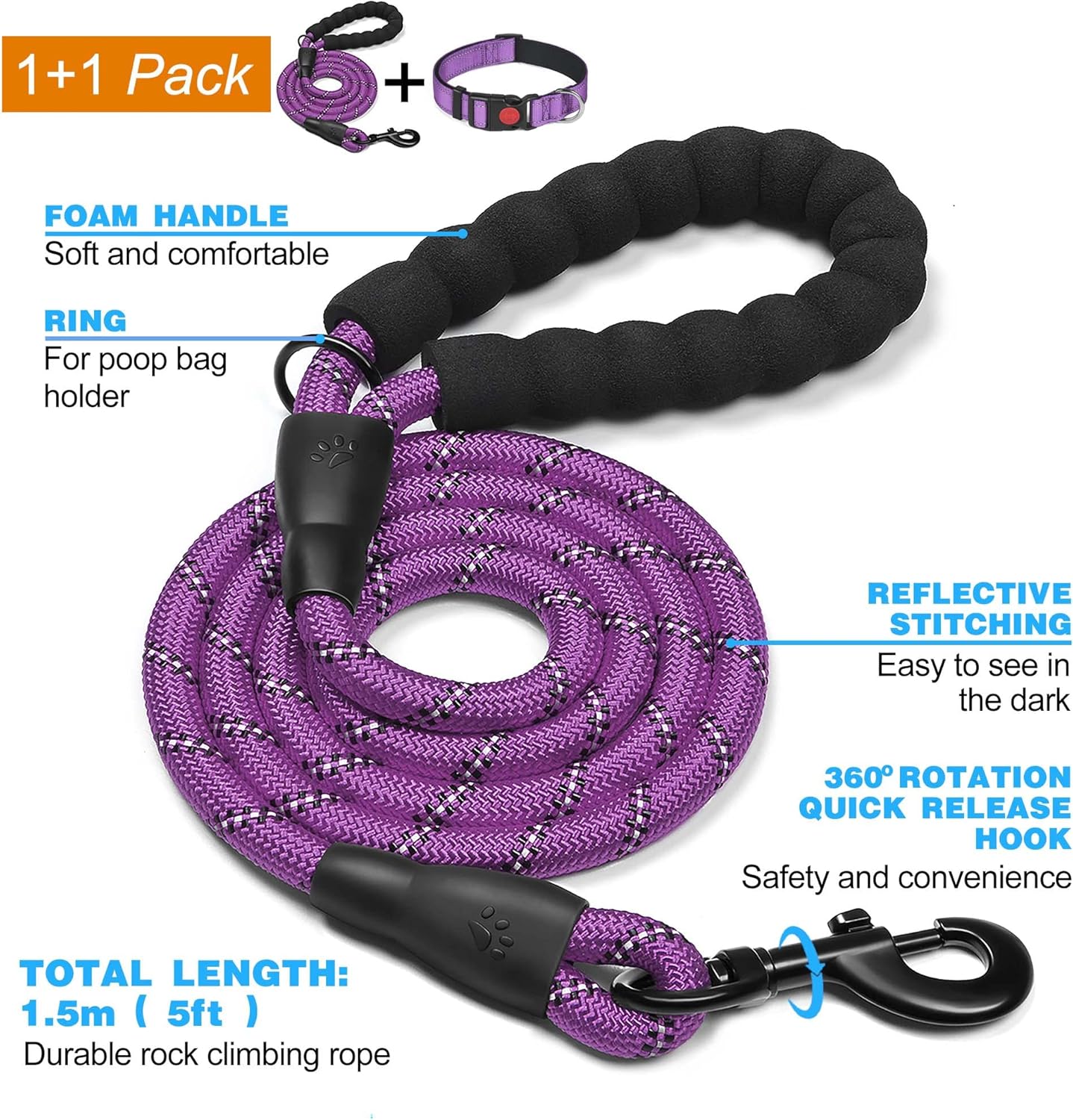 haapaw Reflective Dog Collar Padded with Soft | PetNestUK