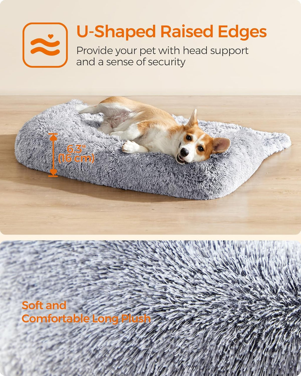 Feandrea FluffyHug Dog Sofa Bed, Dog Sofa Cover, | PetNestUK