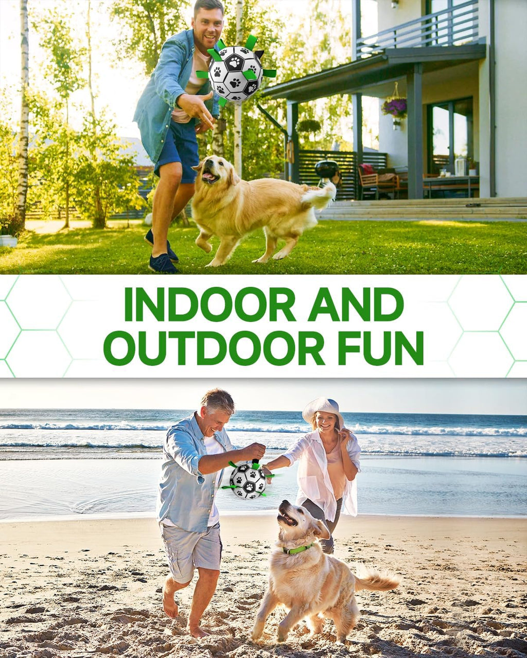 HETOO Interactive Dog Football Toys with Grab | PetNestUK