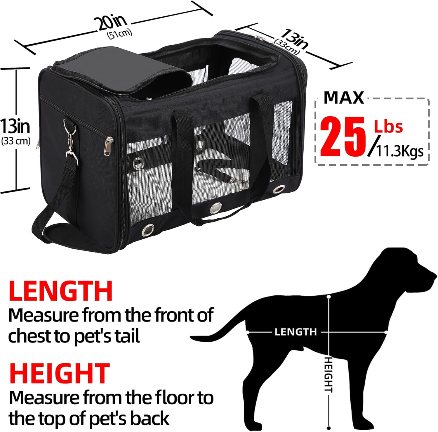 Soft Sided Foldable Cat/Dog/Pet Carrier Bag, | PetNestUK
