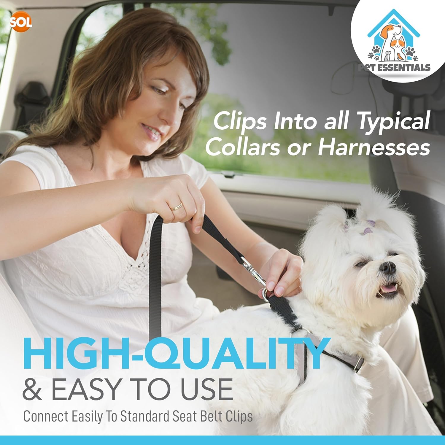 2pk Dog Car Seat Belts | PetNestUK