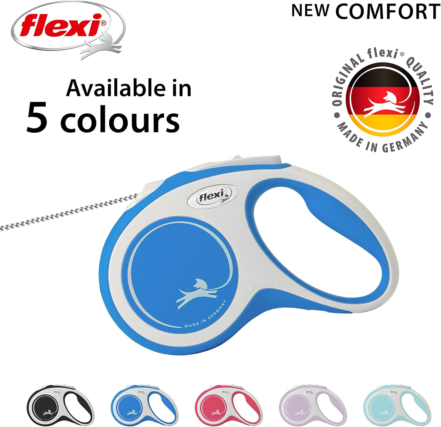 Flexi New Classic Tape Blue Large 8m Retractable | PetNestUK