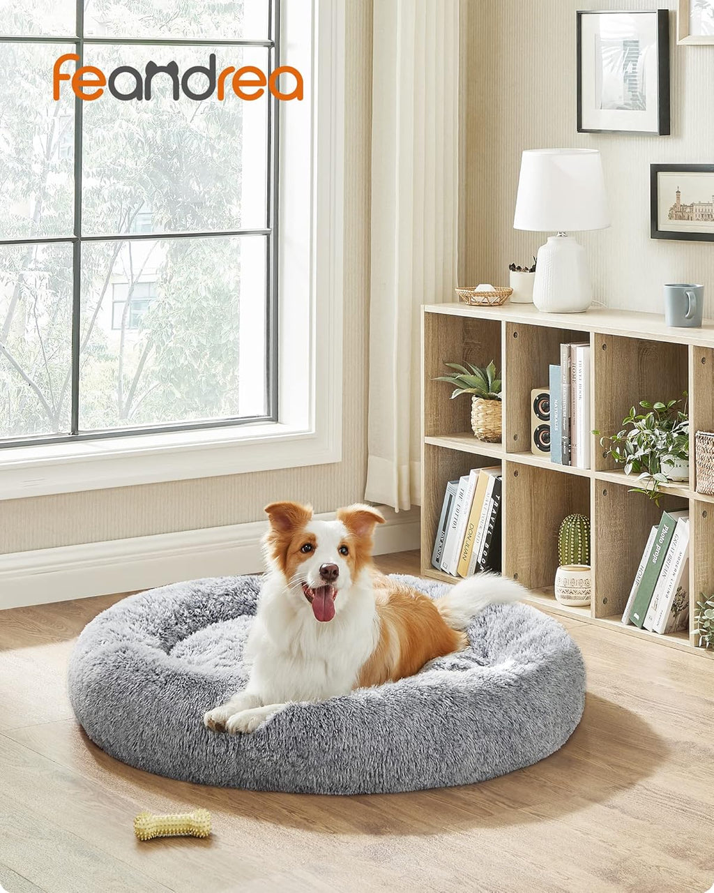 Feandrea Dog Bed, Donut Cat Bed, Fluffy Calming | PetNestUK