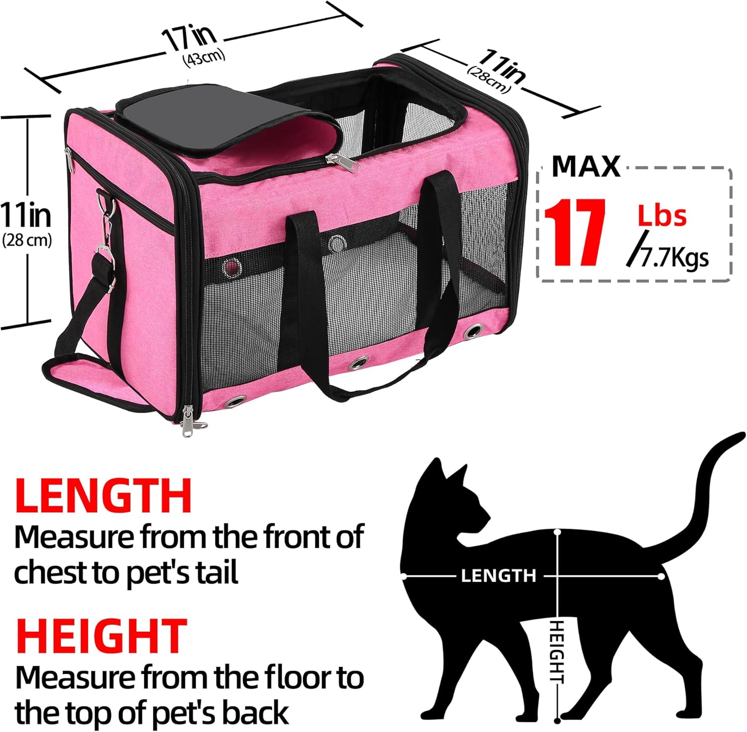 Soft Sided Foldable Cat/Dog/Pet Carrier Bag, | PetNestUK
