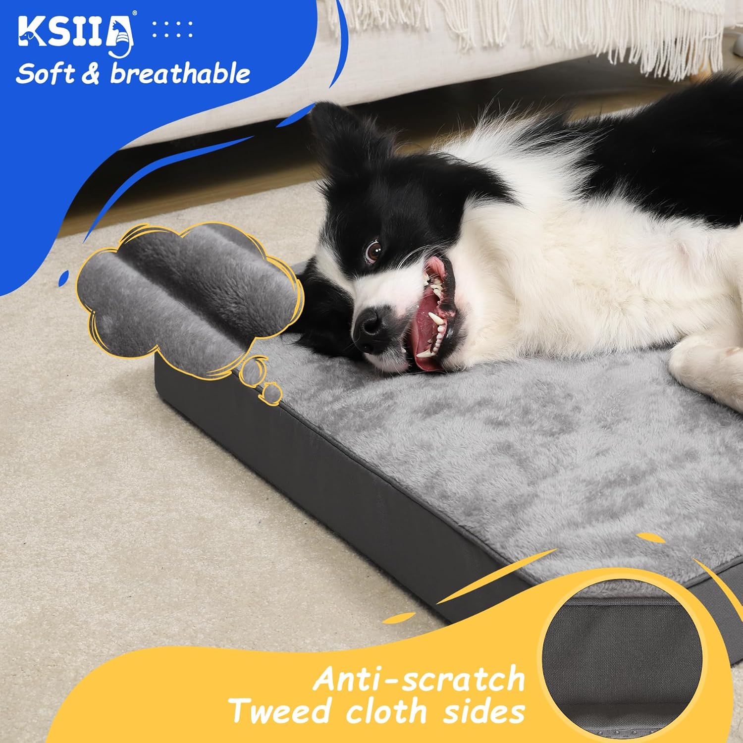 KSIIA Dog Beds Large Washable, Orthopedic Dog | PetNestUK