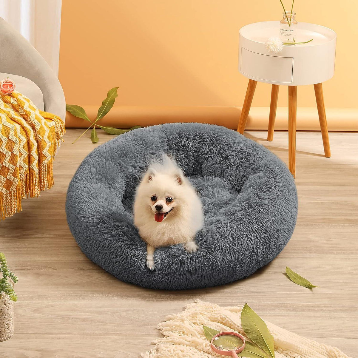 YOJOGEE Faux-Fur Donut Pet Bed
