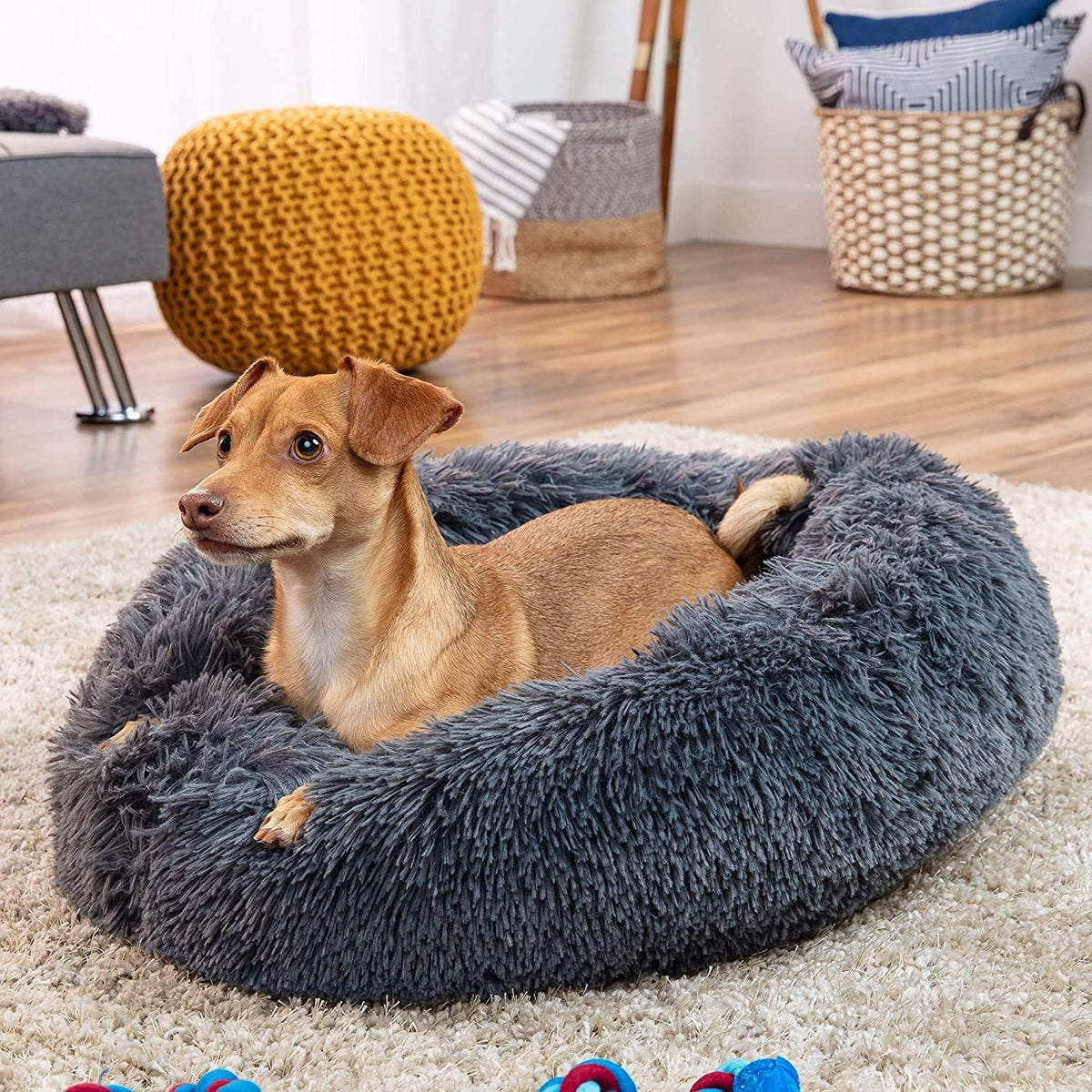 MFOX Faux-Fur Donut Pet Bed