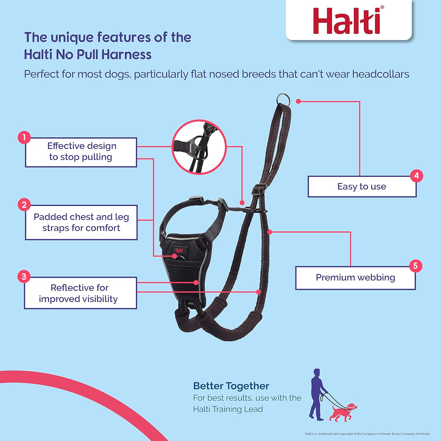HALTI No Pull Harness Size Medium, Professional | PetNestUK