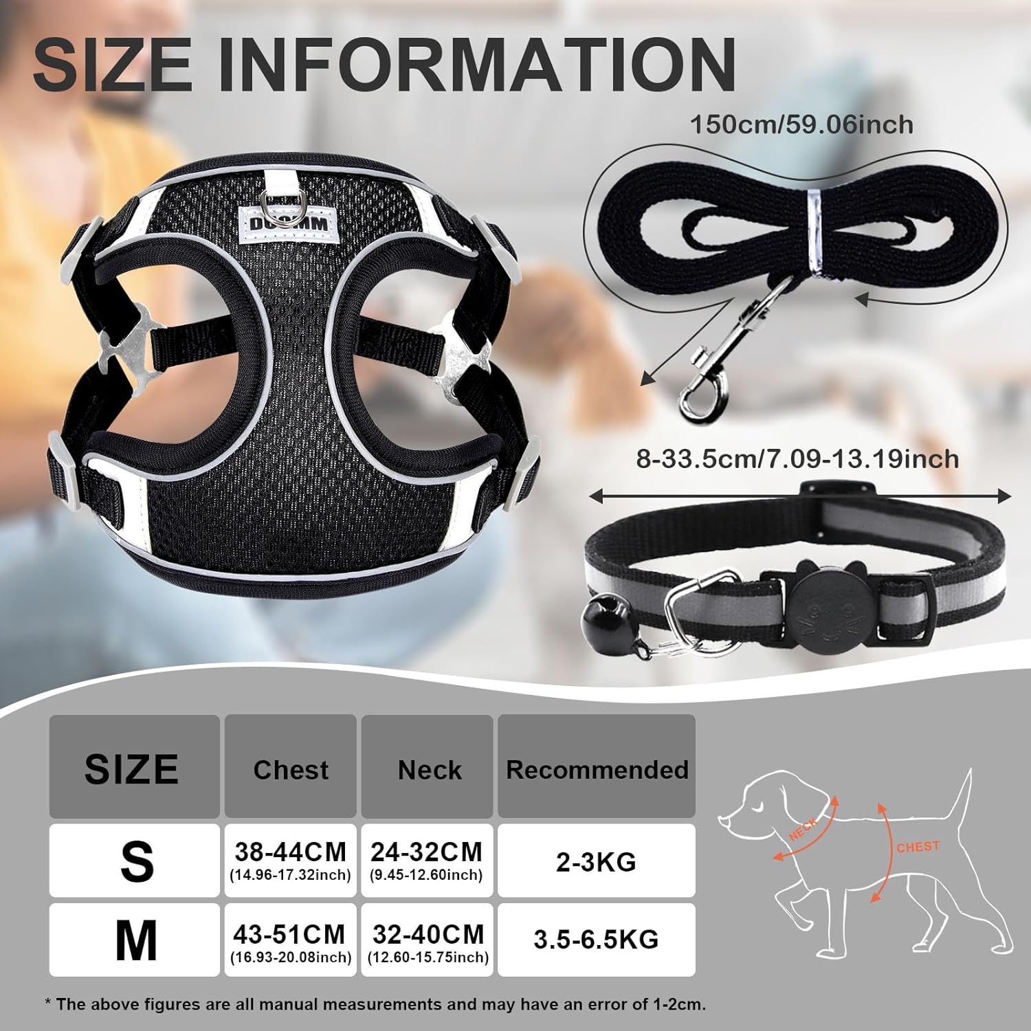 RAFIYU Dog Harness Medium Breathable Vest, | PetNestUK