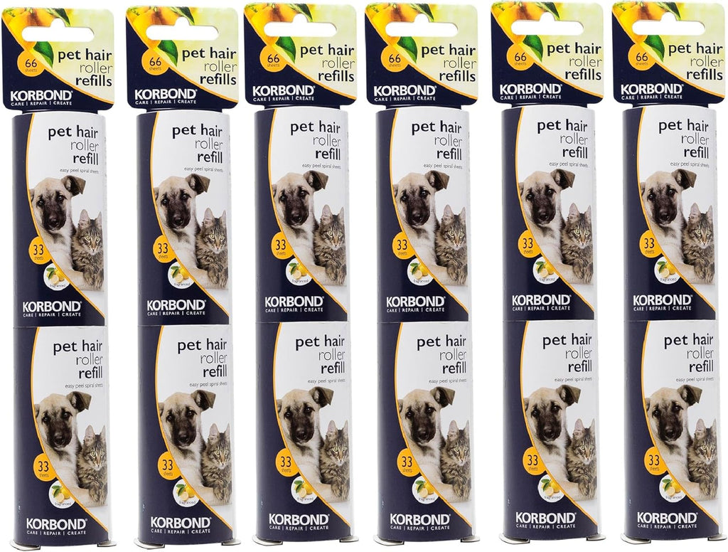 Korbond Pet Lint Roller Refills - 396 Sheets, | PetNestUK