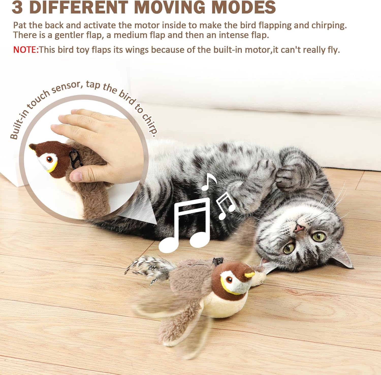 Nepfaivy Cat Toys Flapping Bird | PetNestUK