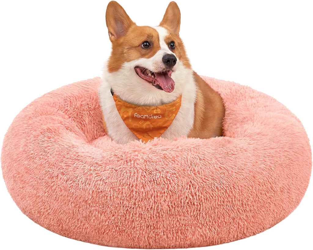 Feandrea Dog Bed, Donut Cat Bed, Fluffy Calming | PetNestUK