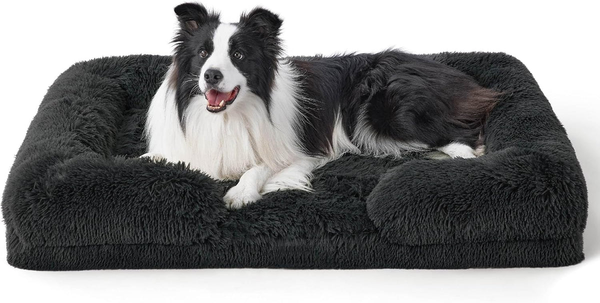 Bedsure Foam Dog Sofa Bed with Bolster Sides