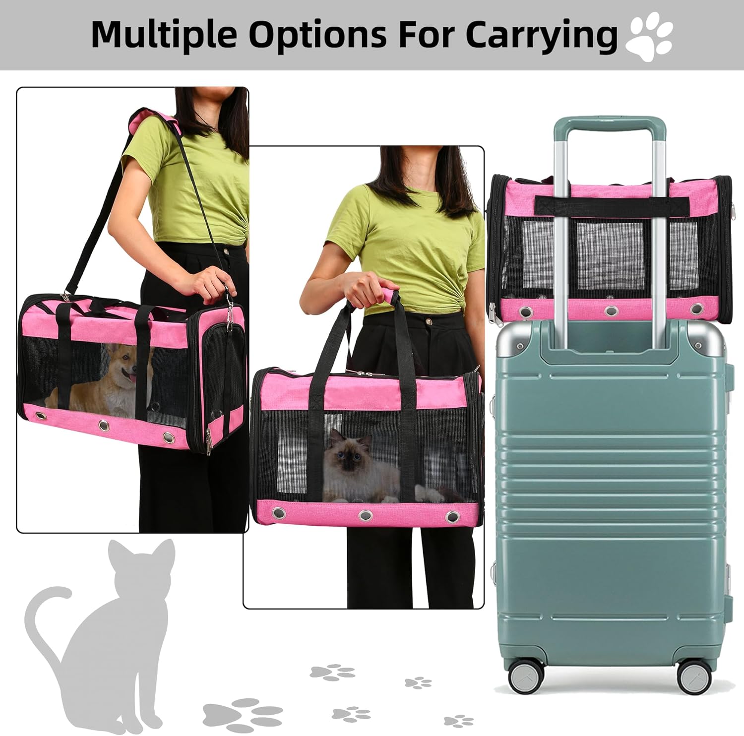 Soft Sided Foldable Cat/Dog/Pet Carrier Bag, | PetNestUK