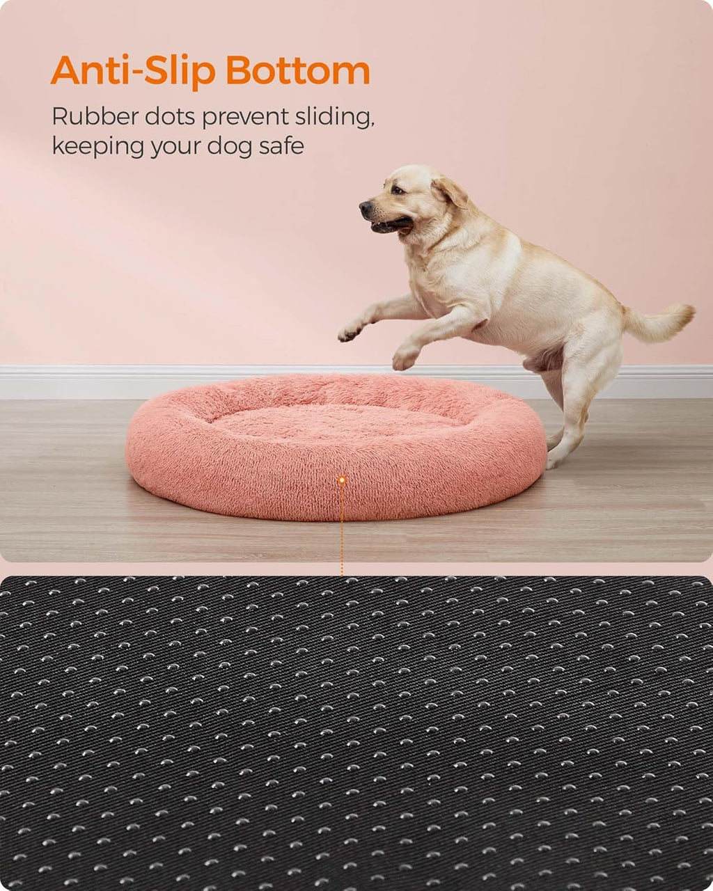 Feandrea Plush Donut Pet Bed