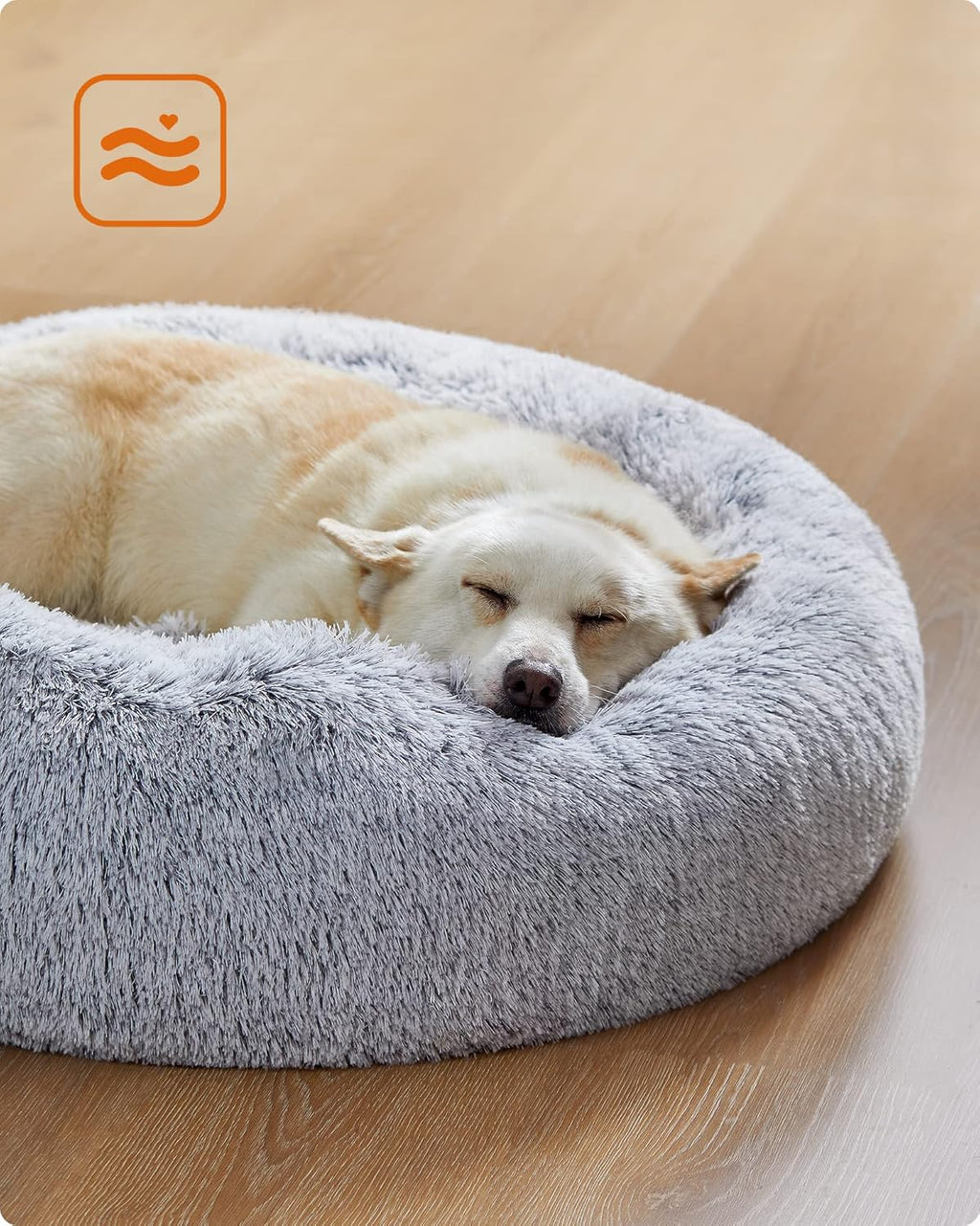 Feandrea Plush Donut Pet Bed with Centre Cushion